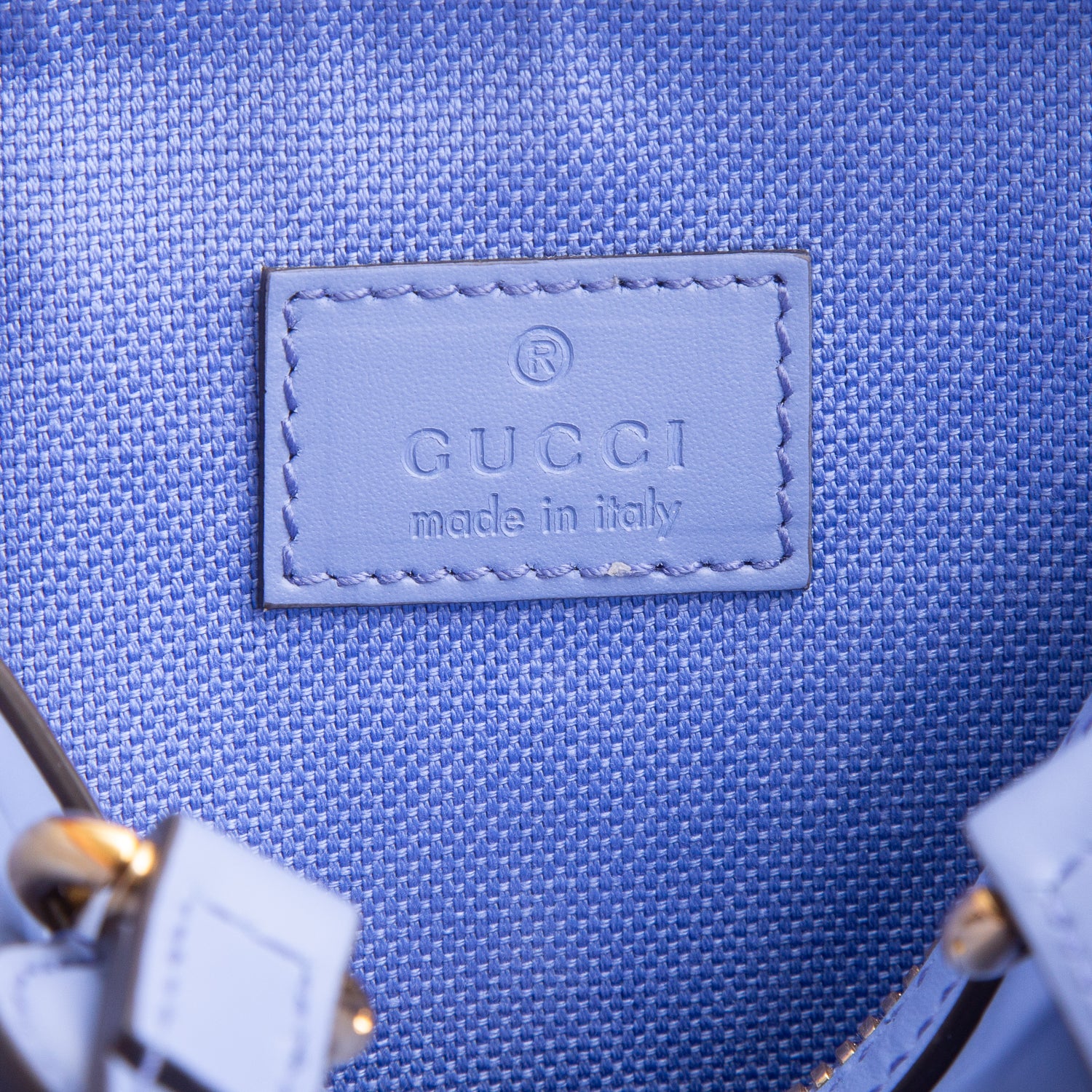 Gucci Blue Calfskin Jumbo GG Embossed Super Mini Top Handle Bowler Bag w/ Strap