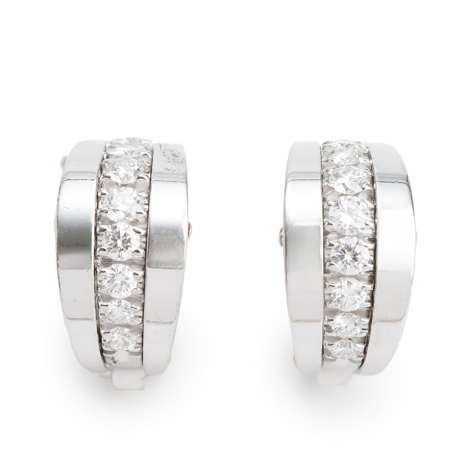 Chimento 18k White and Yellow Gold Diamond Huggie Earrings