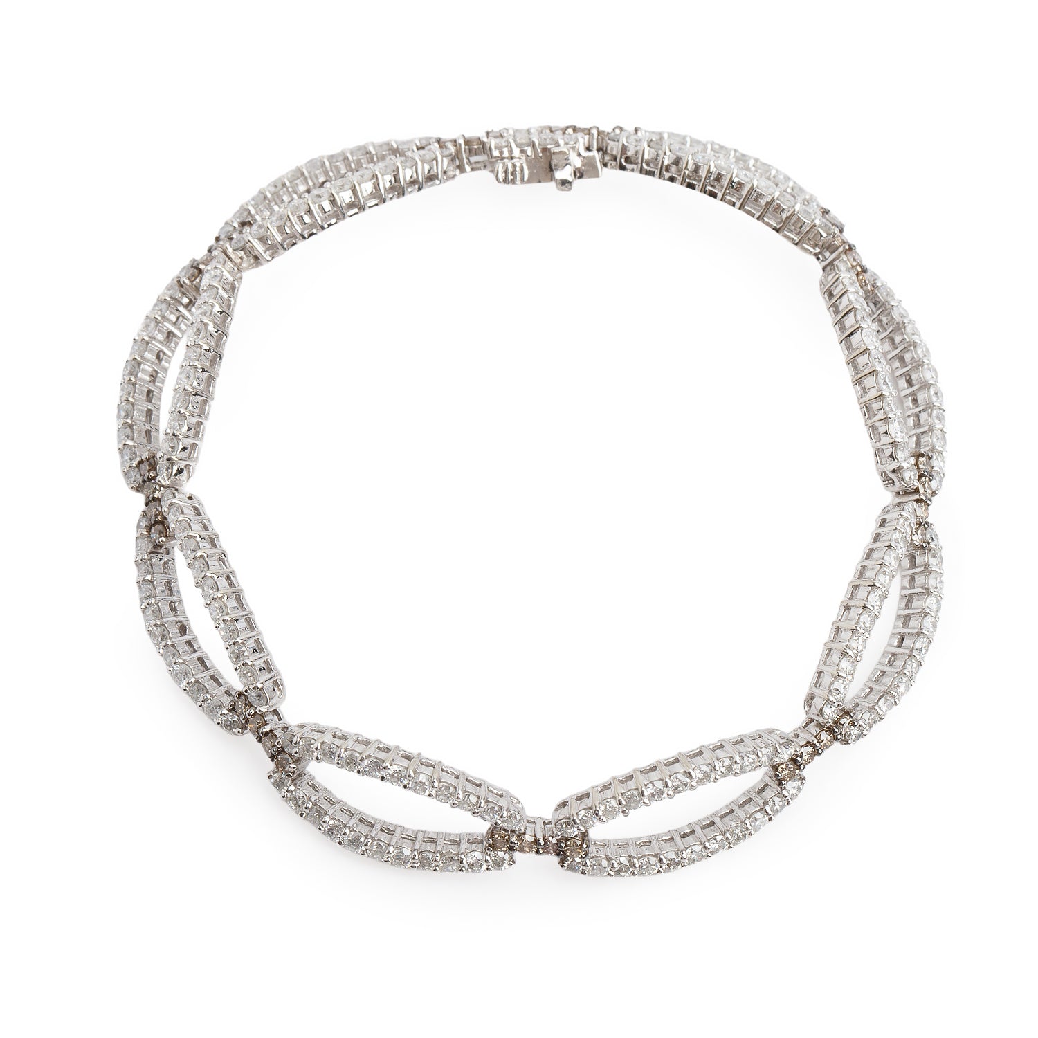 14k White Gold 4.40 tcw. Diamond Link Bracelet