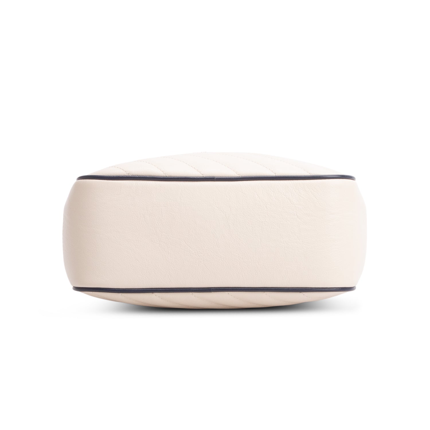 Gucci White Calfskin Matelasse Diagonal Small Torchon GG Marmont Bamboo Top Handle Bag w/ Strap