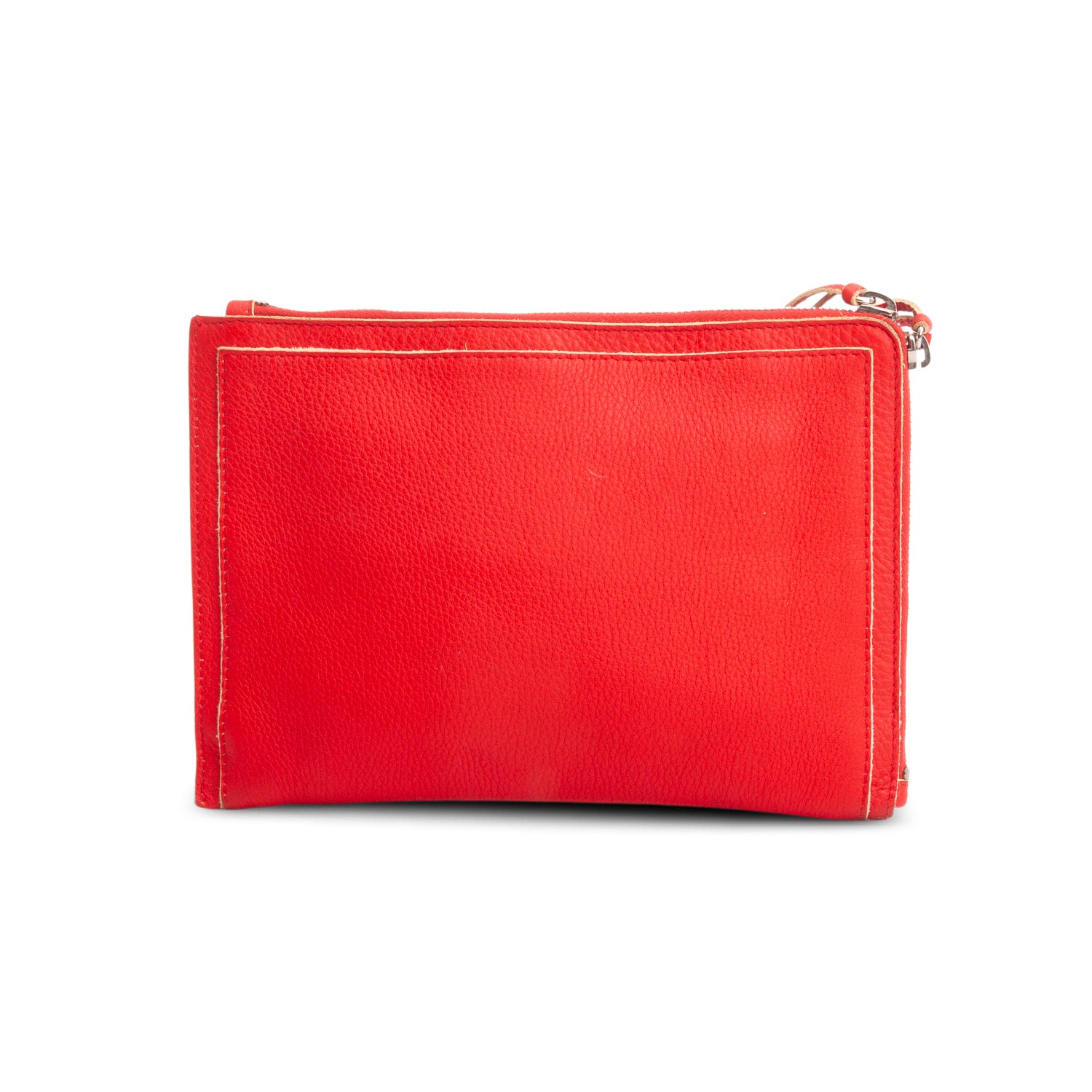 Balenciaga Red Agneau City Clip Clutch