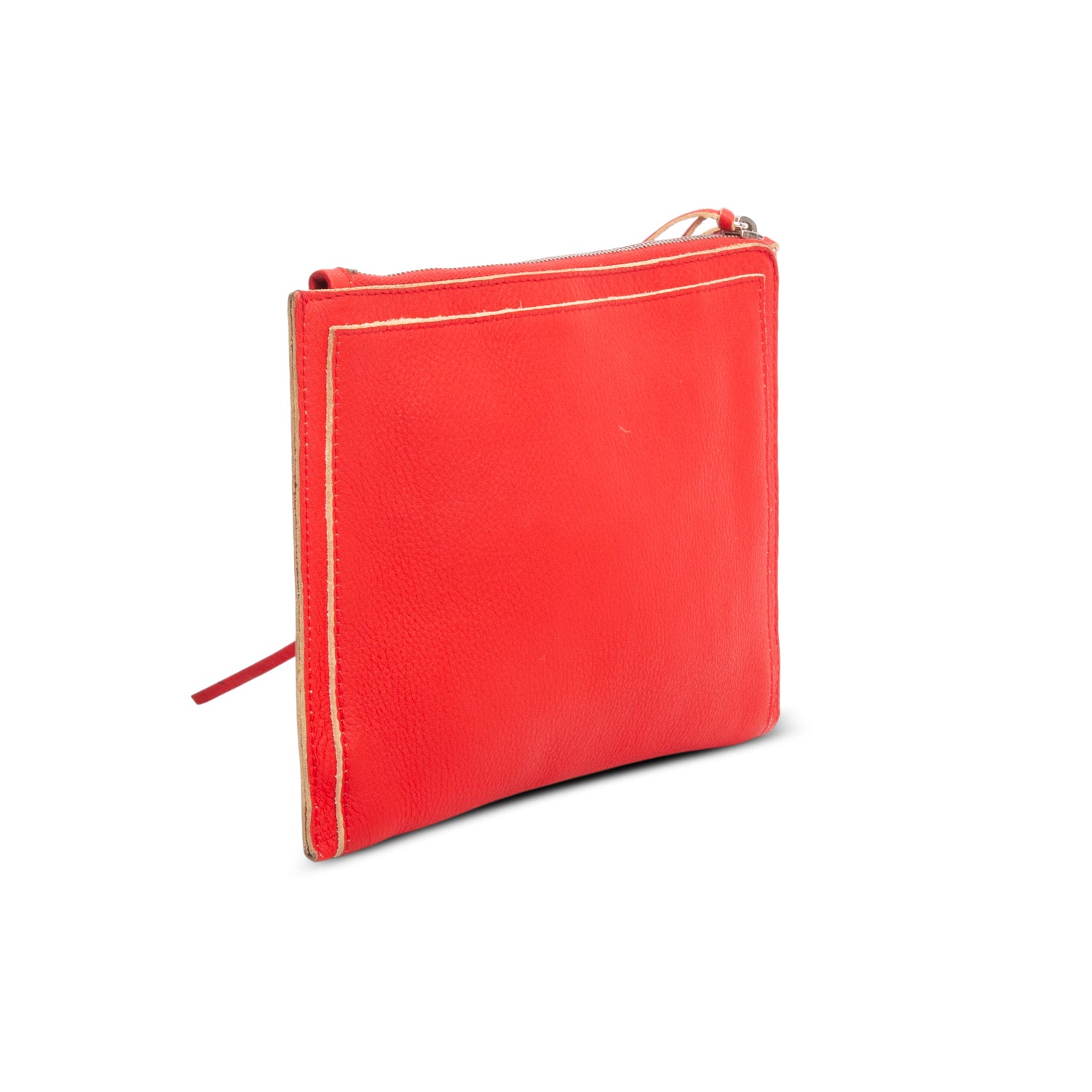 Balenciaga Red Agneau City Clip Clutch