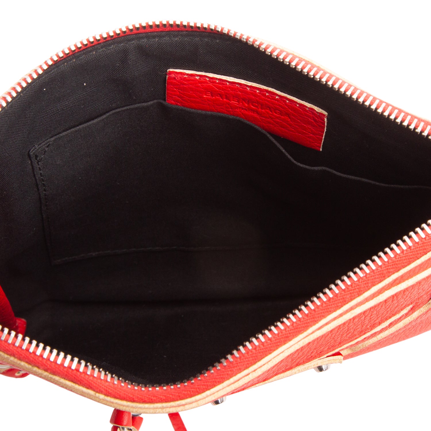 Balenciaga Red Agneau City Clip Clutch