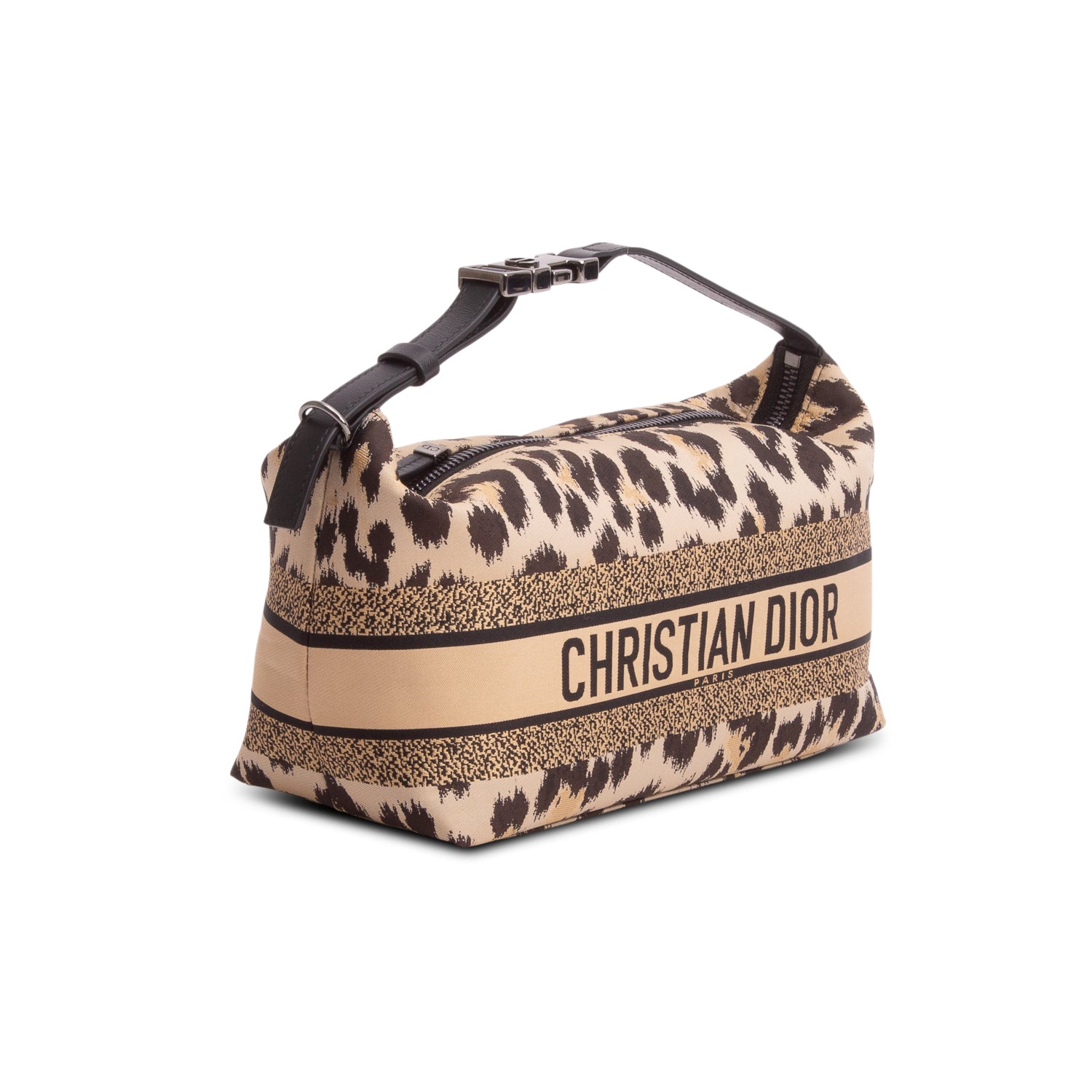 Christian Dior 2020 Leopard Canvas DiorTravel Nomad Pouch w/ Authenticity Card