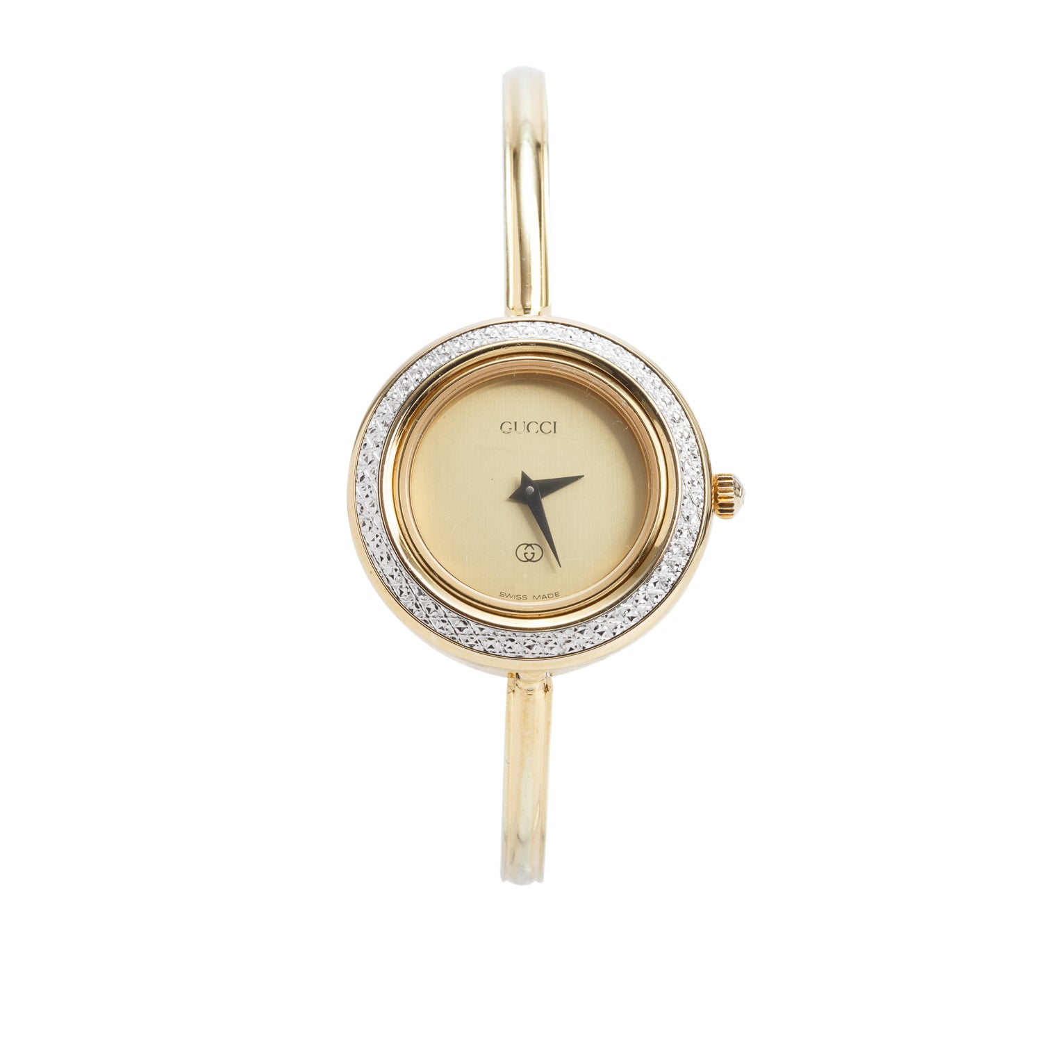Gucci Gold Plated Stainless Steel 1100 Series 26 MM Watch Gold Dial