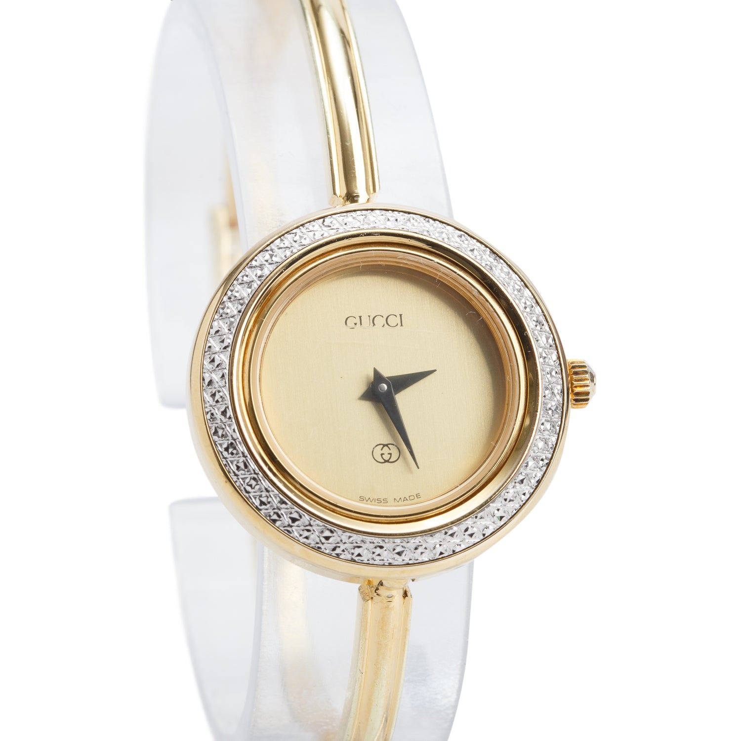 Gucci Gold Plated Stainless Steel 1100 Series 26 MM Watch Gold Dial