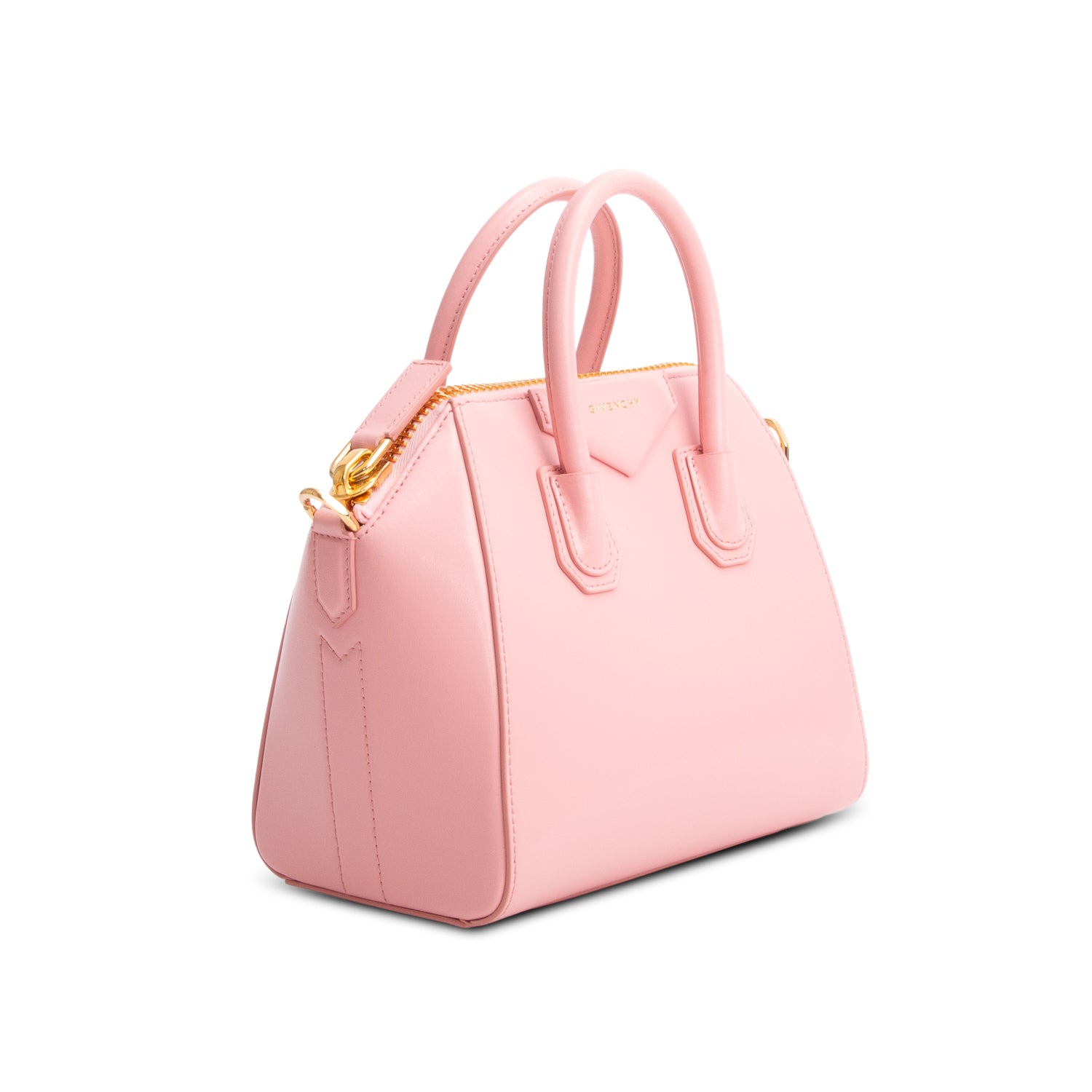 Givenchy 2025 Pink Shiny Lord Calfskin Leather Mini Antigona Bag w/ Strap