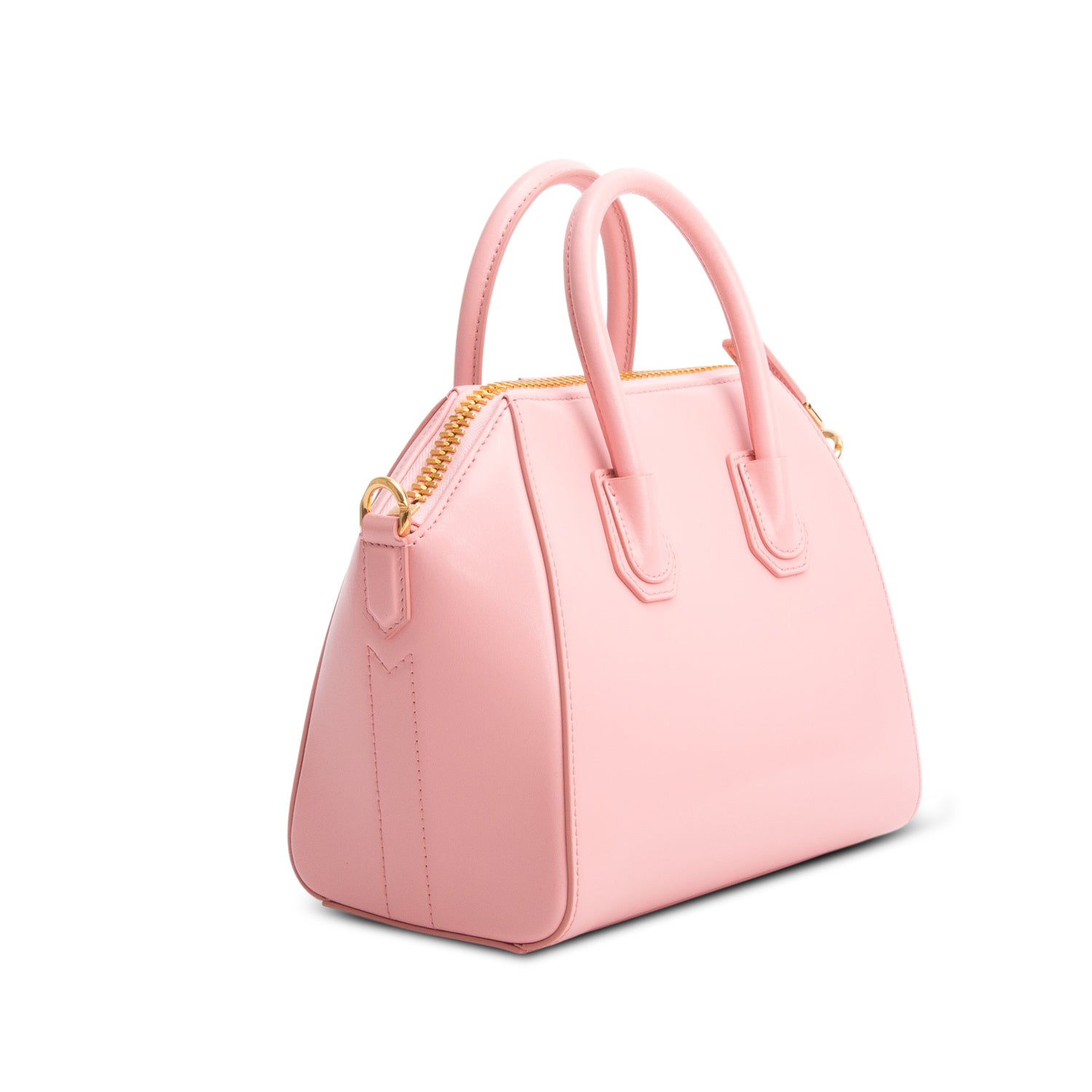 Givenchy 2025 Pink Shiny Lord Calfskin Leather Mini Antigona Bag w/ Strap