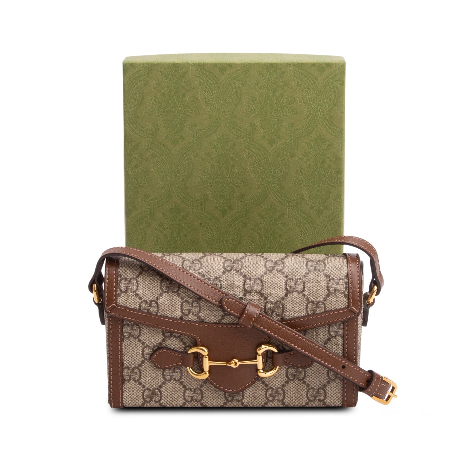 Gucci GG Supreme Monogram Mini Horsebit 1955 Shoulder Bag w/ Box