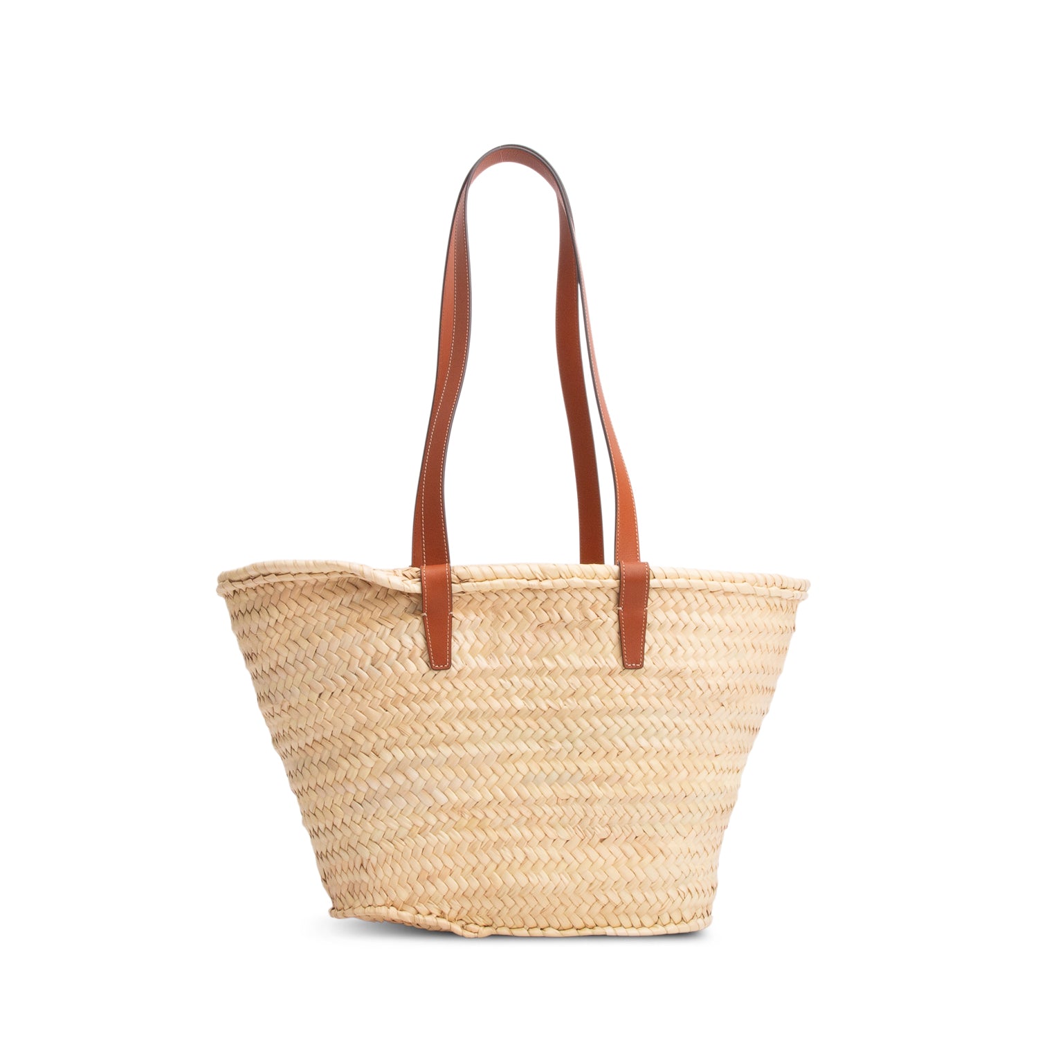 Celine Raffia Calfskin Triomphe Medium Classic Panier