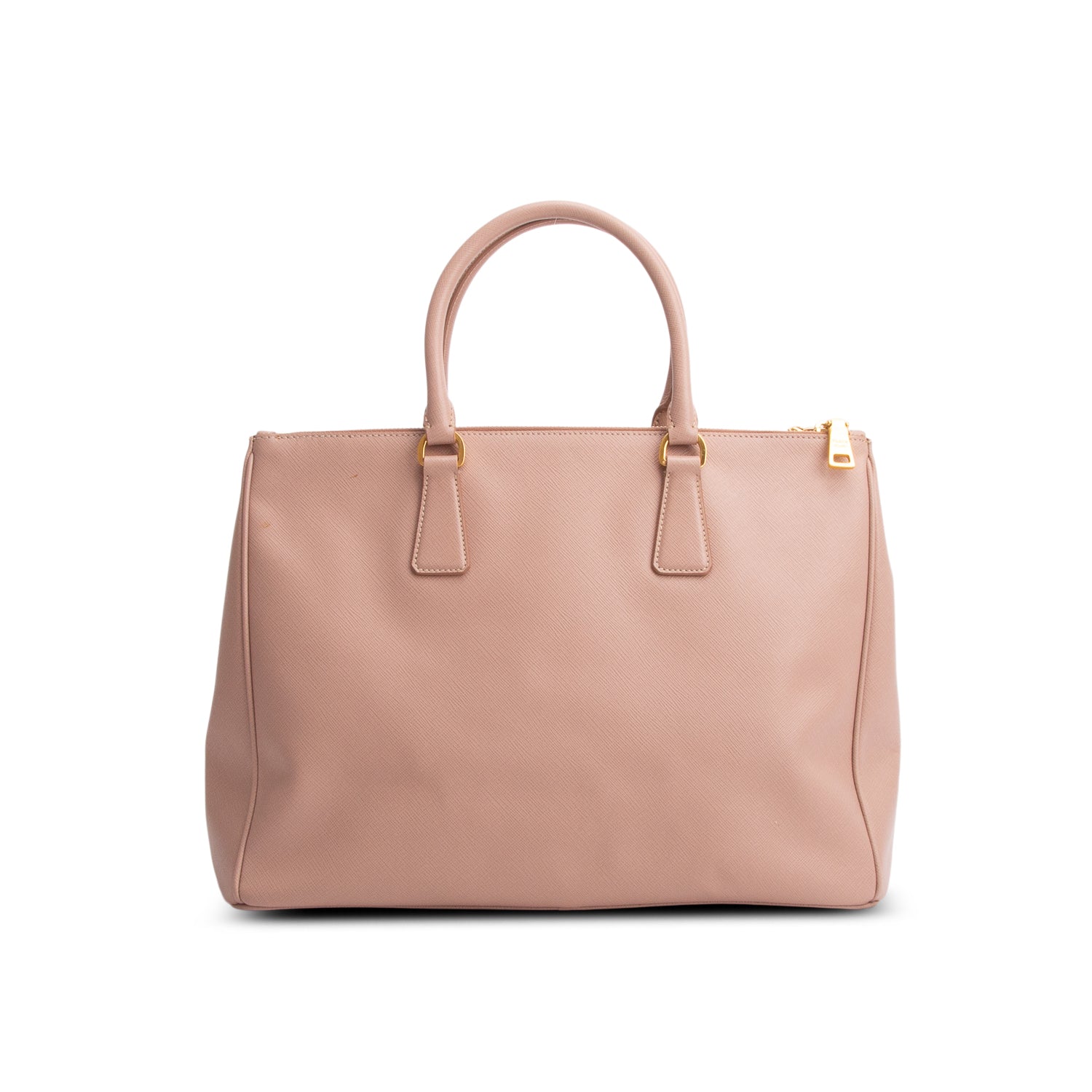 Prada Pink Saffiano Lux Large Double Zip Galleria Tote