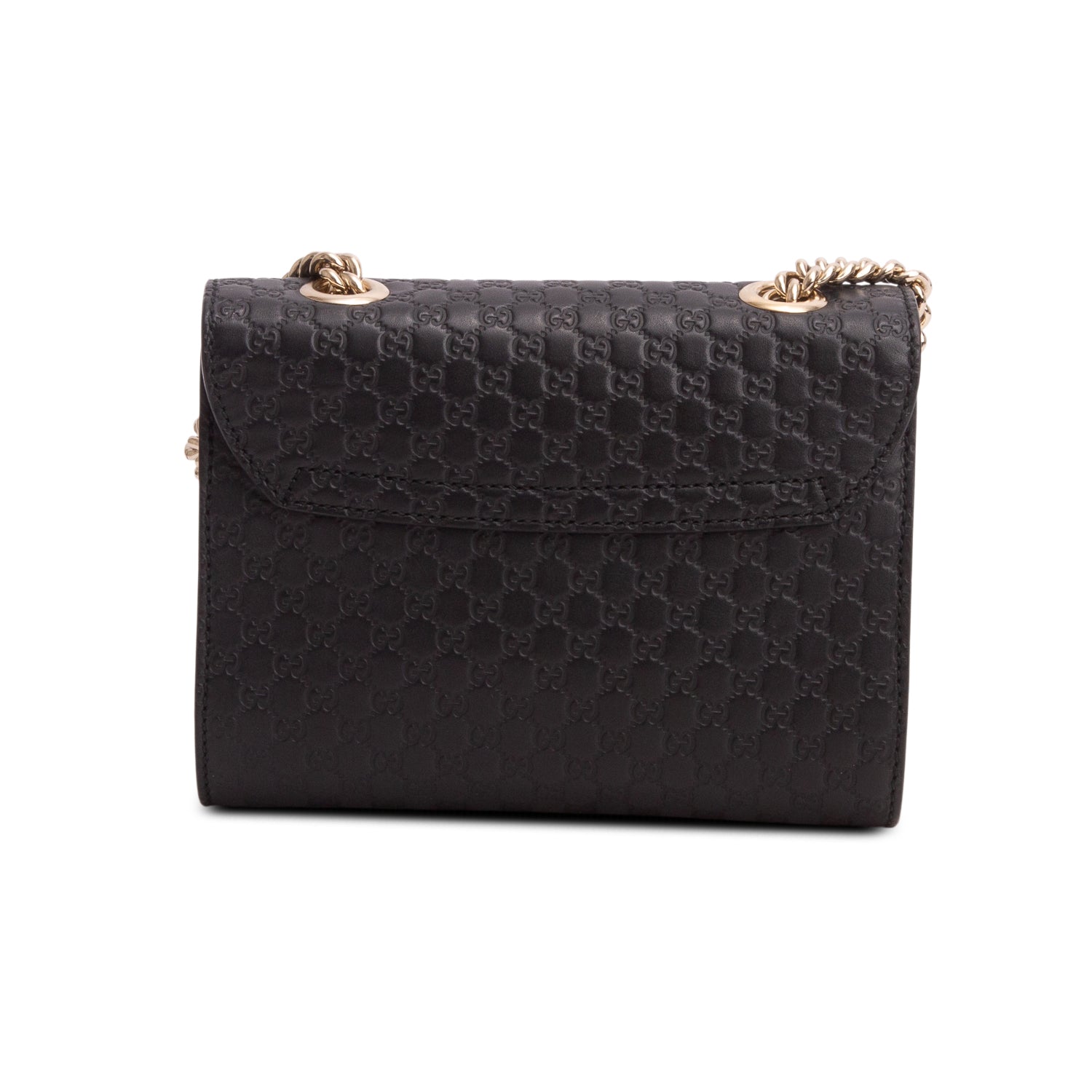 Gucci Black Leather Signature Mini Emily Horsebit Bag