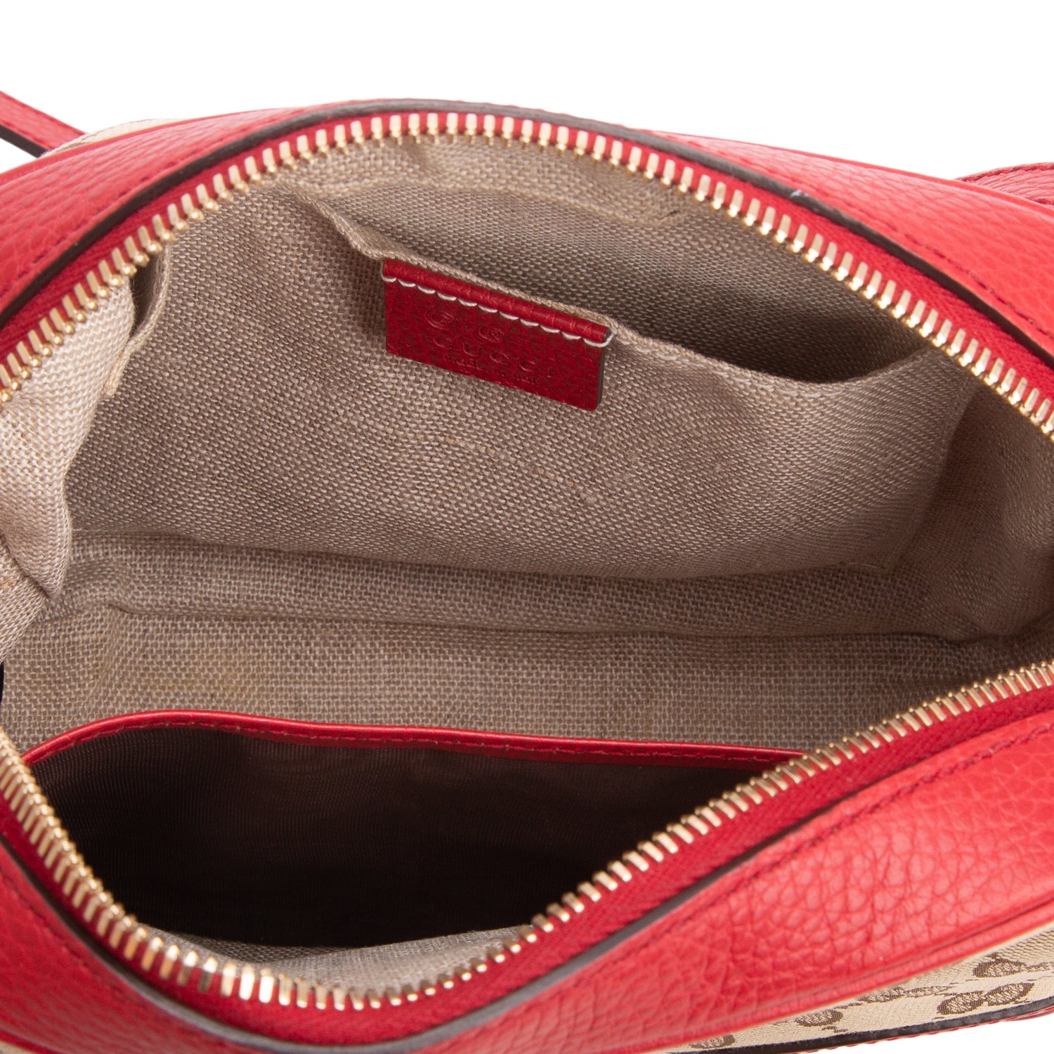 Gucci Red Monogram Mini Bree Camera Bag