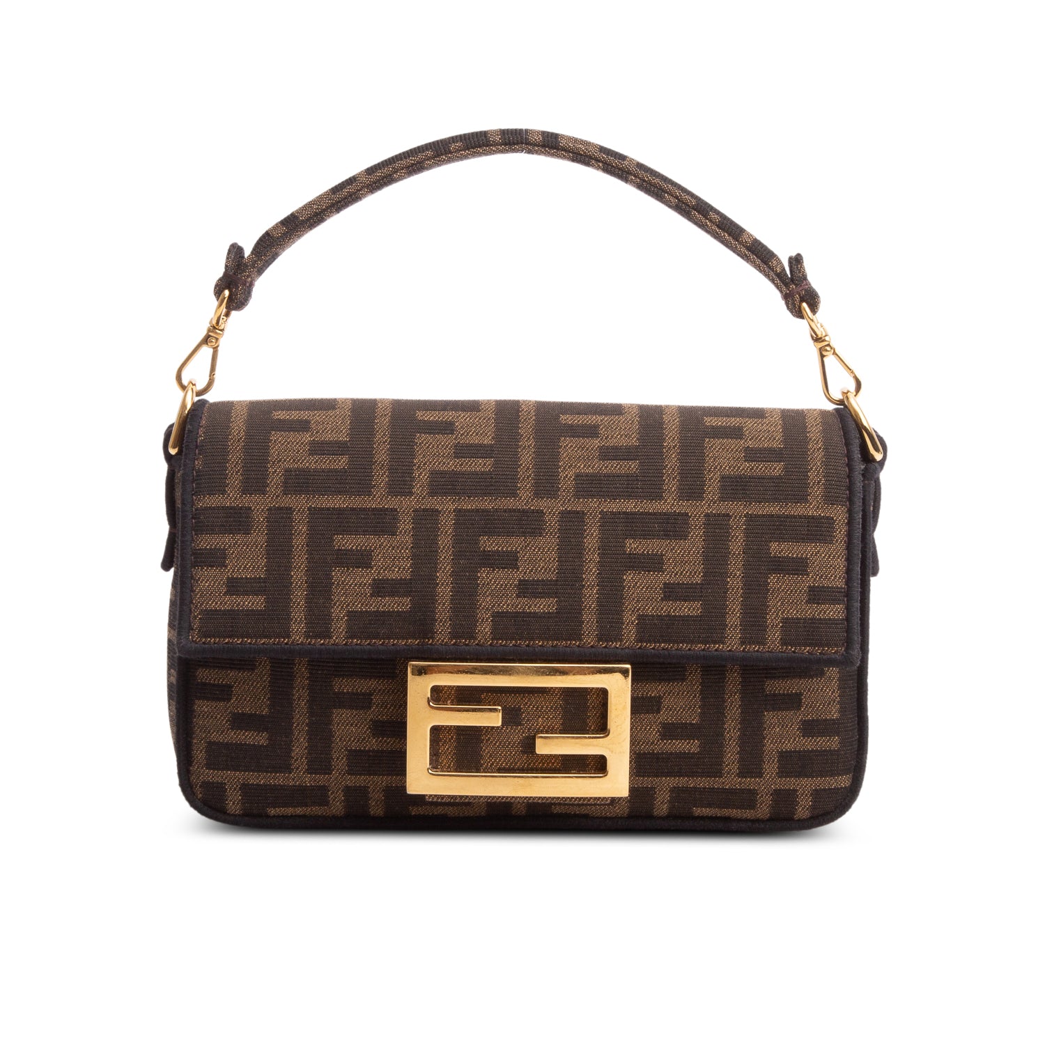 Fendi Fabric Jacquard FF 1974 Mini Baguette w/ Straps