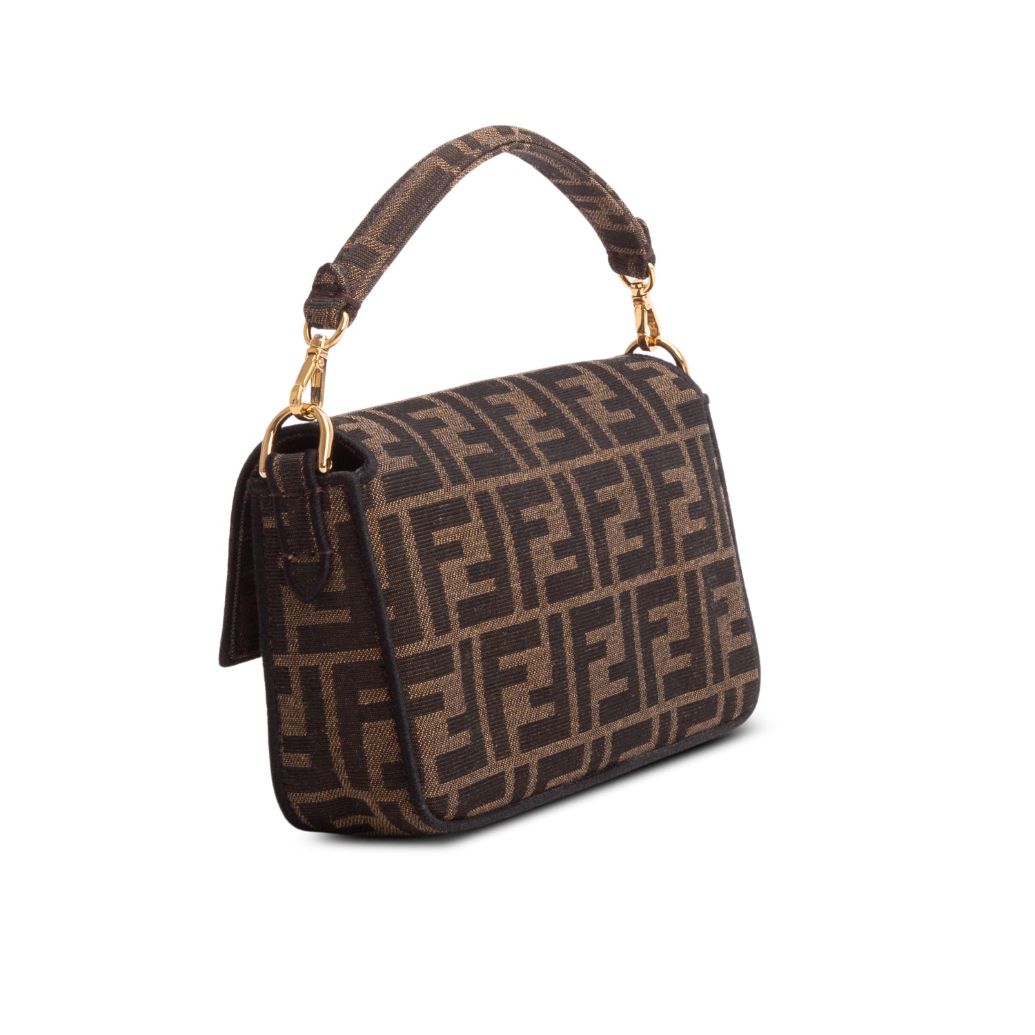 Fendi Fabric Jacquard FF 1974 Mini Baguette w/ Straps