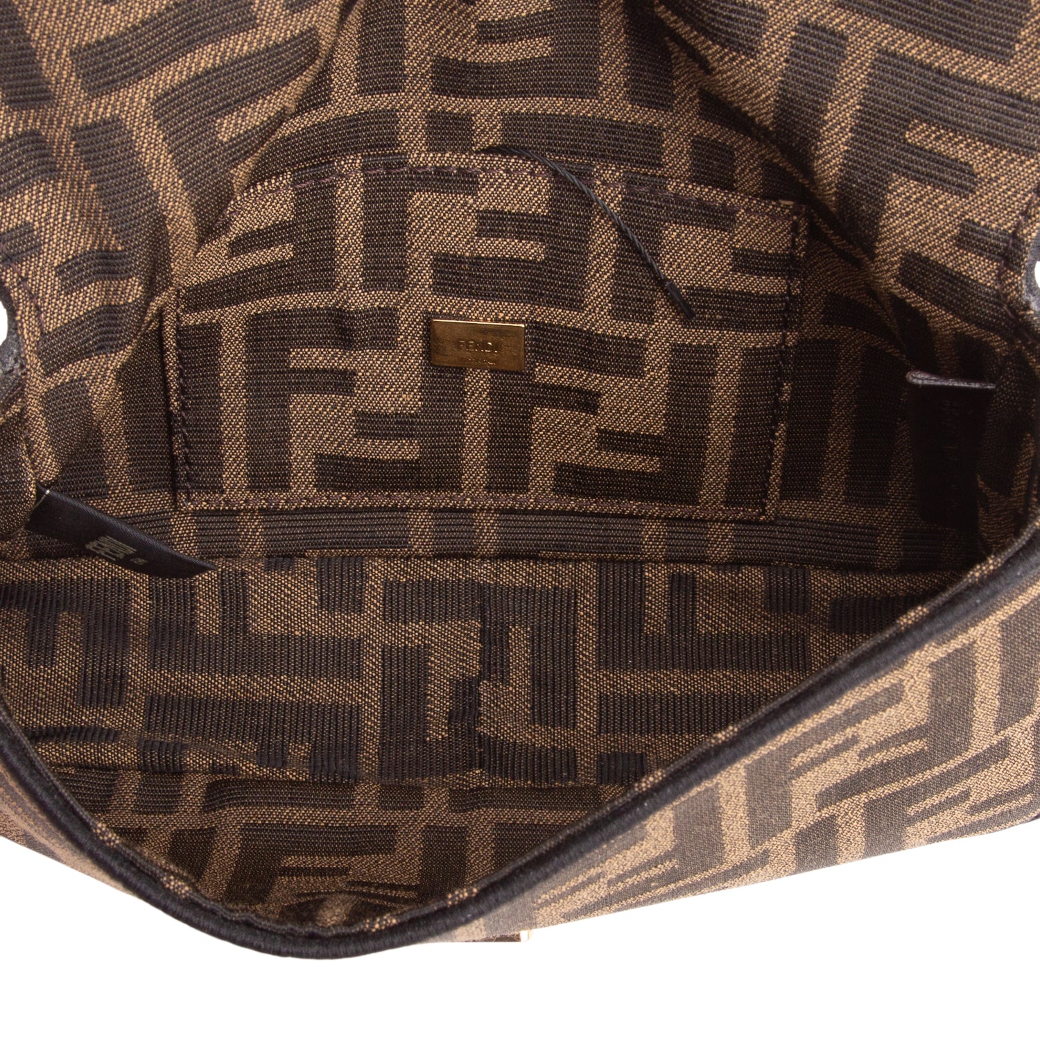 Fendi Fabric Jacquard FF 1974 Mini Baguette w/ Straps