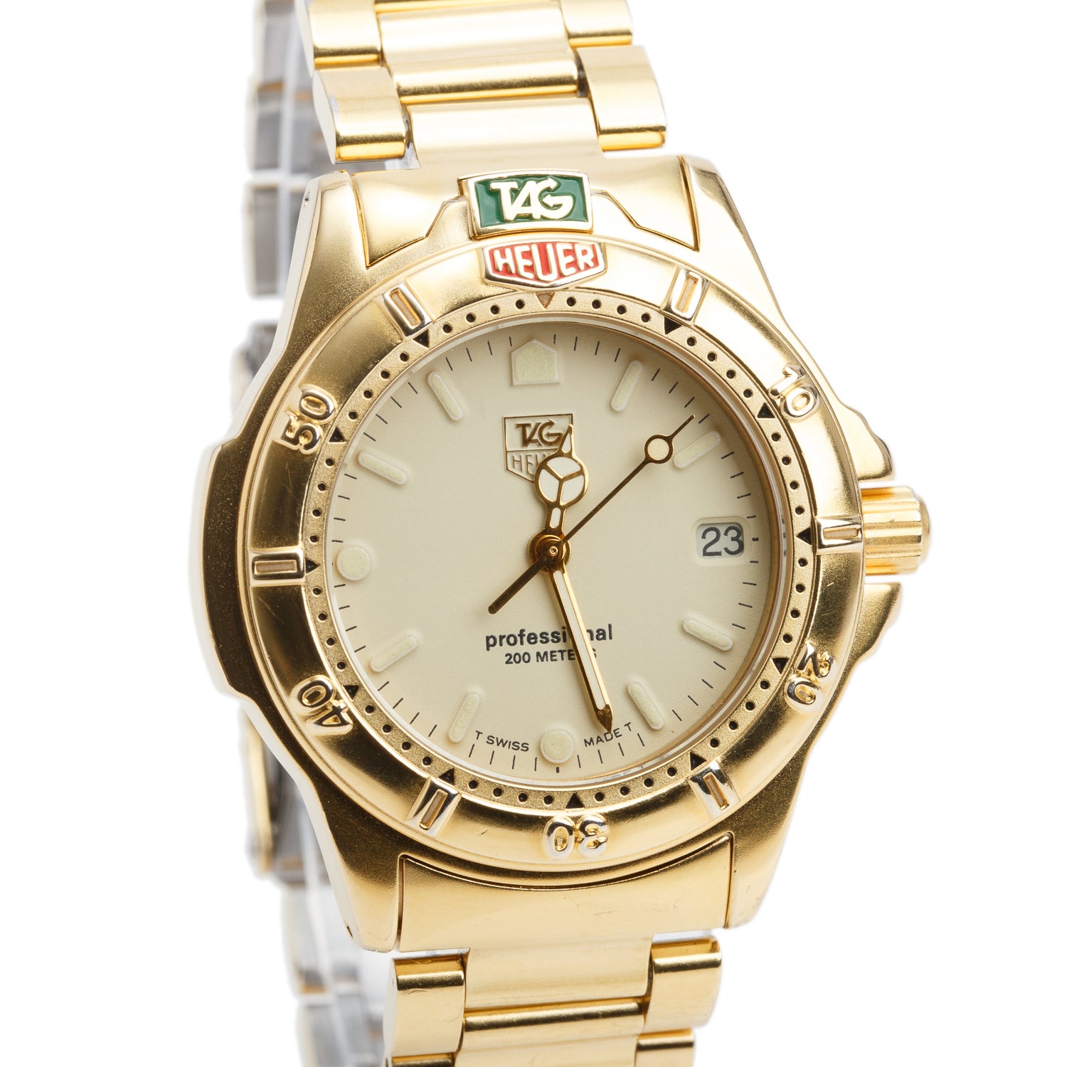 Tag Heuer Vintage Gold-Plated Stainless Steel 4000 Series 34 MM Quartz Watch Creme Dial 994.713K
