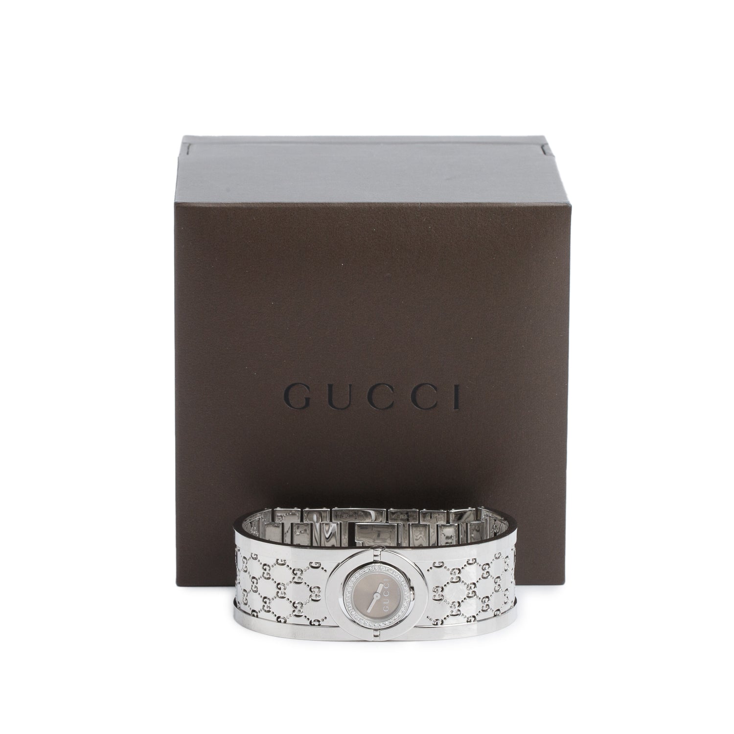 Gucci Stainless Steel Diamond Bezel Twirl Quartz Watch w/ Box & Papers