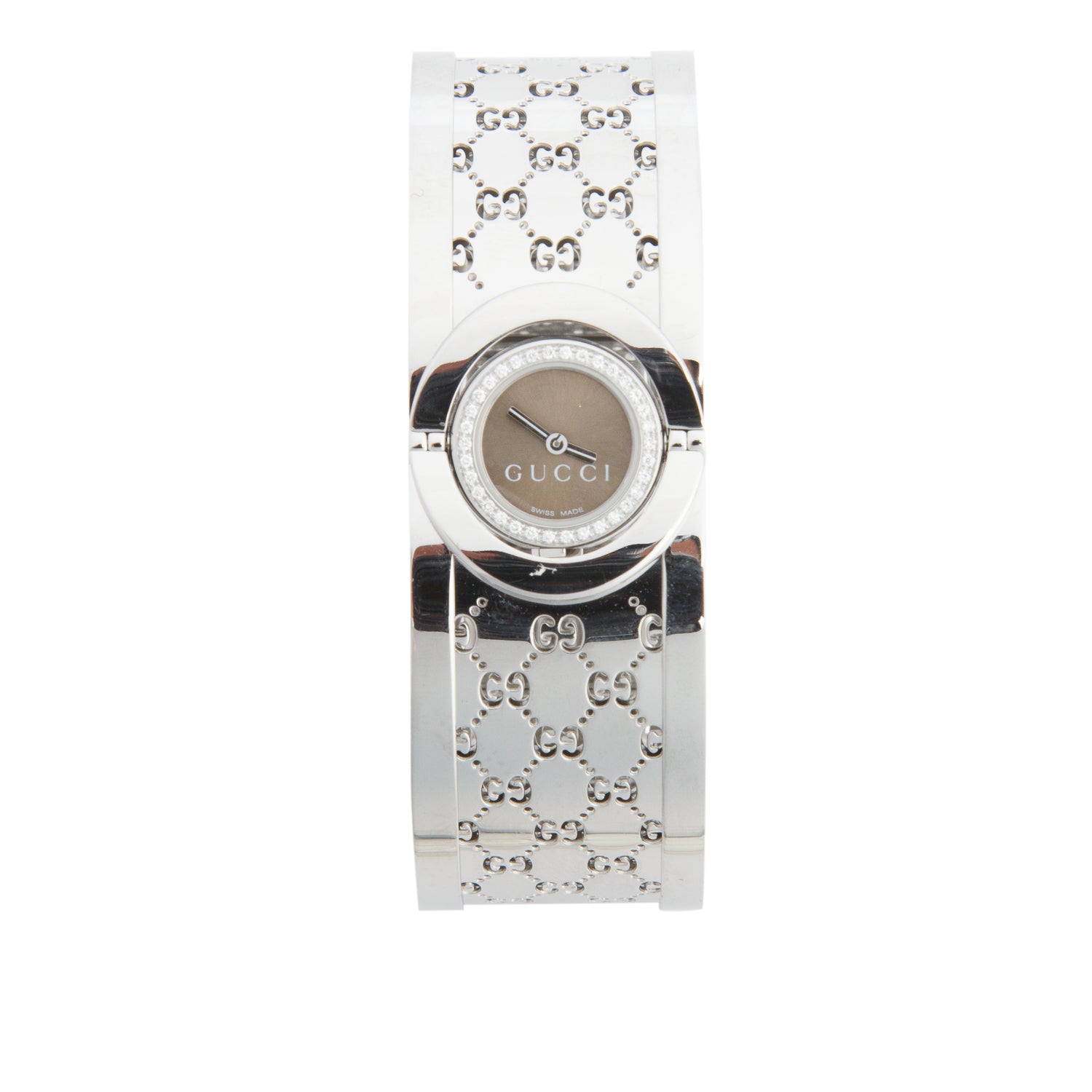 Gucci Stainless Steel Diamond Bezel Twirl Quartz Watch w/ Box & Papers