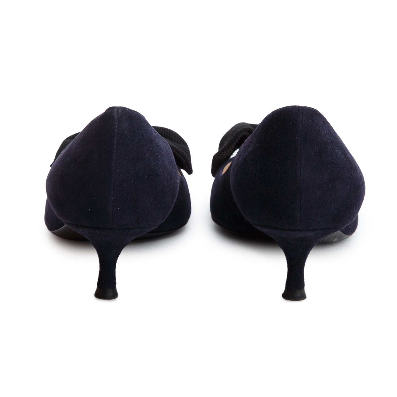 Prada Navy Suede Bow Pumps, Women's Size 40 w/ Box
