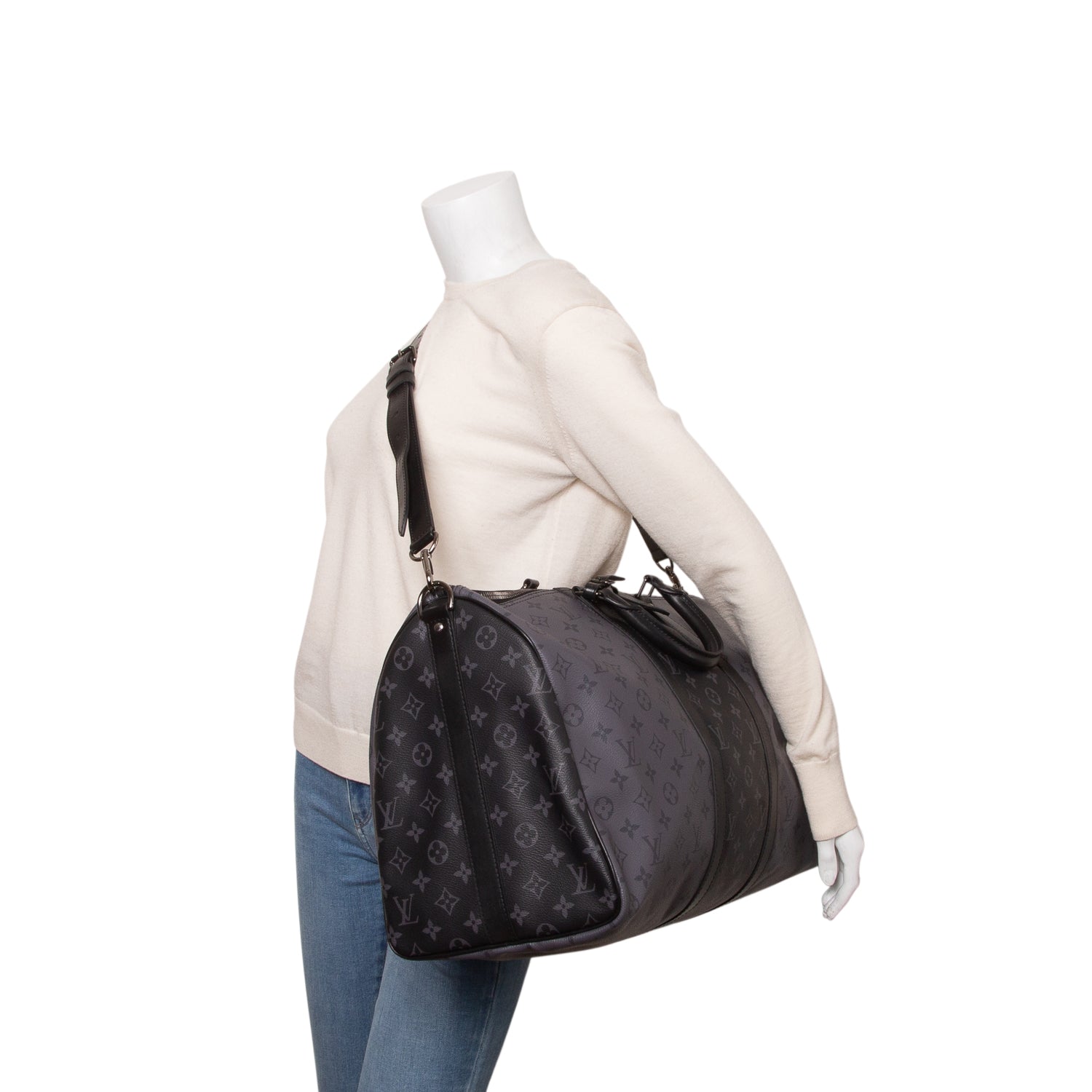 Louis Vuitton Monogram Eclipse Reverse Keepall Bandouliere 50 w/ Strap
