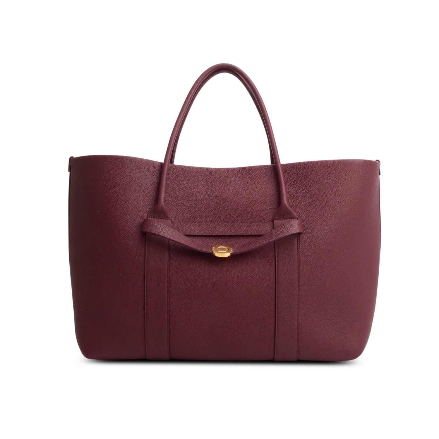 Loro Piana Burgundy Calfskin Ghiera Large Tote w/ Pouch
