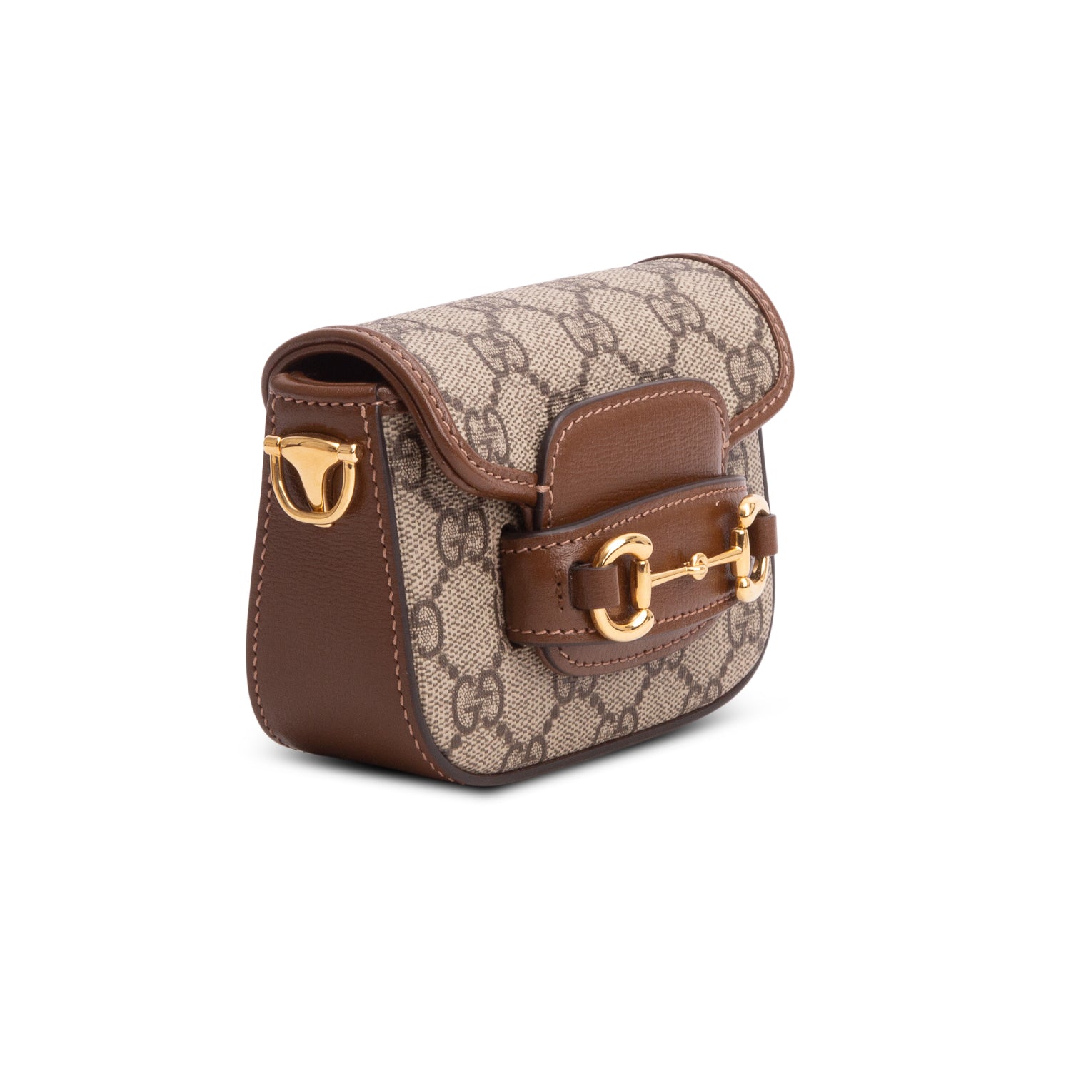 Gucci GG Supreme Monogram Azalea Calfskin Web Horsebit 1955 Wallet w/ Straps