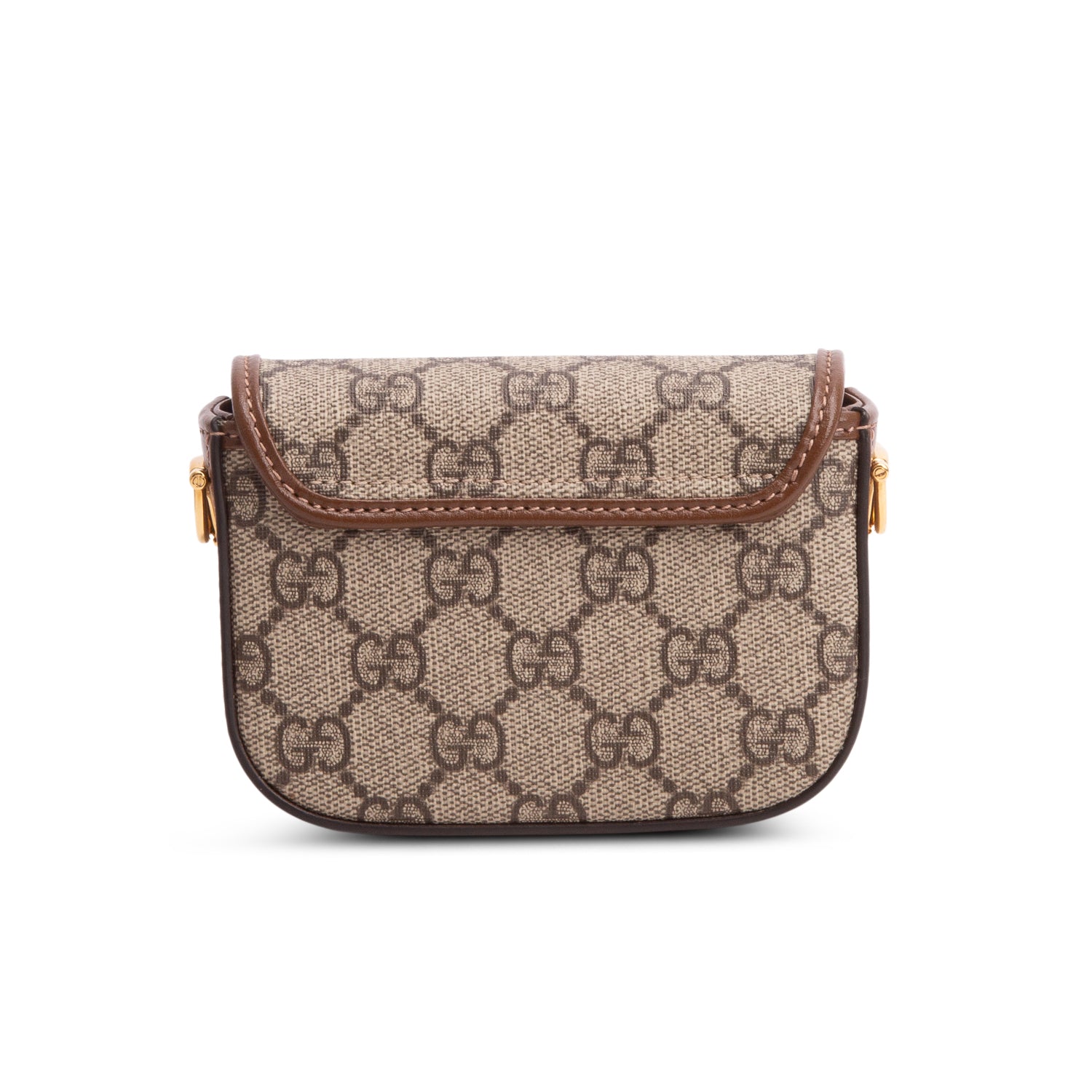 Gucci GG Supreme Monogram Azalea Calfskin Web Horsebit 1955 Wallet w/ Straps