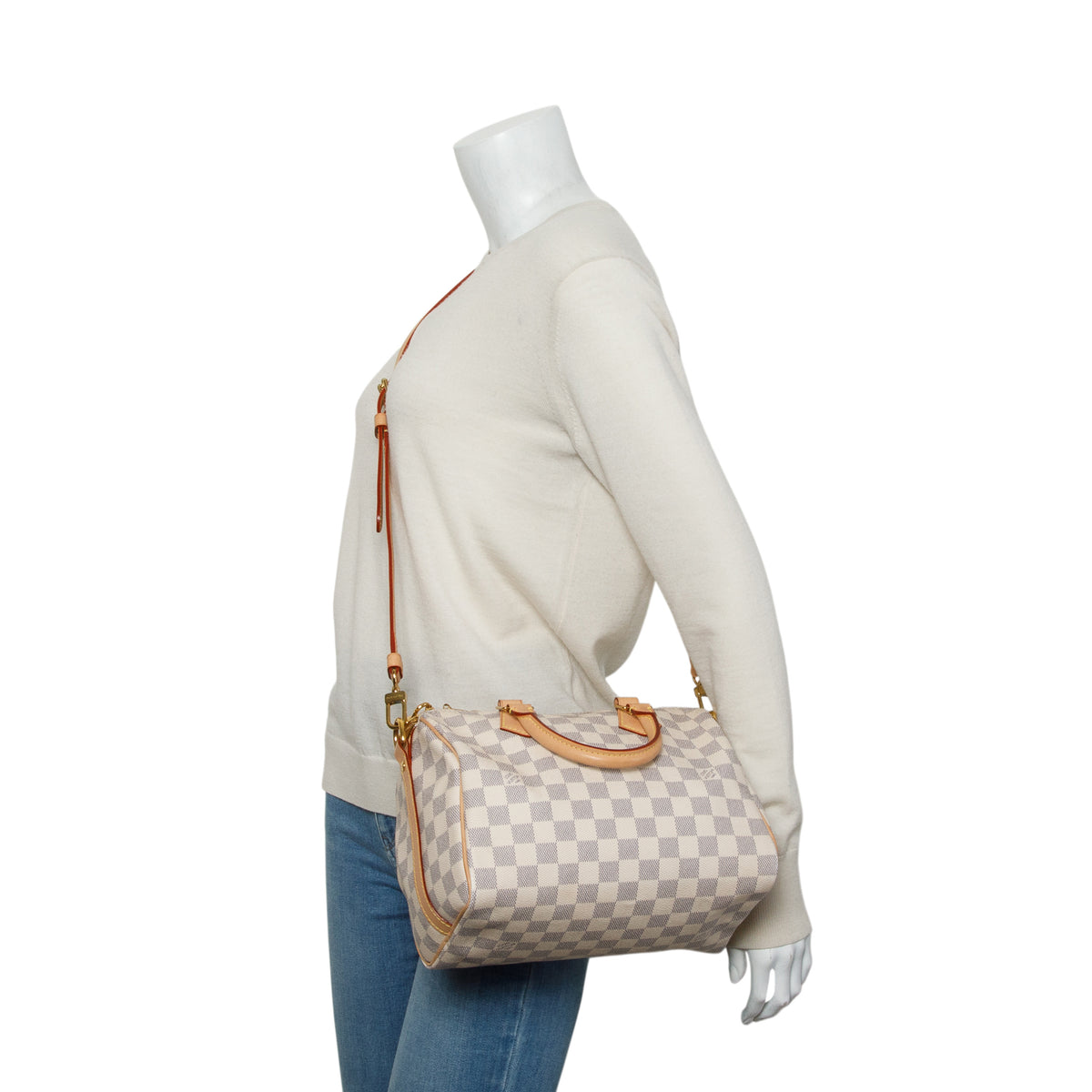 Louis Vuitton Damier Azur Speedy Bandouliere 25 w/ Strap