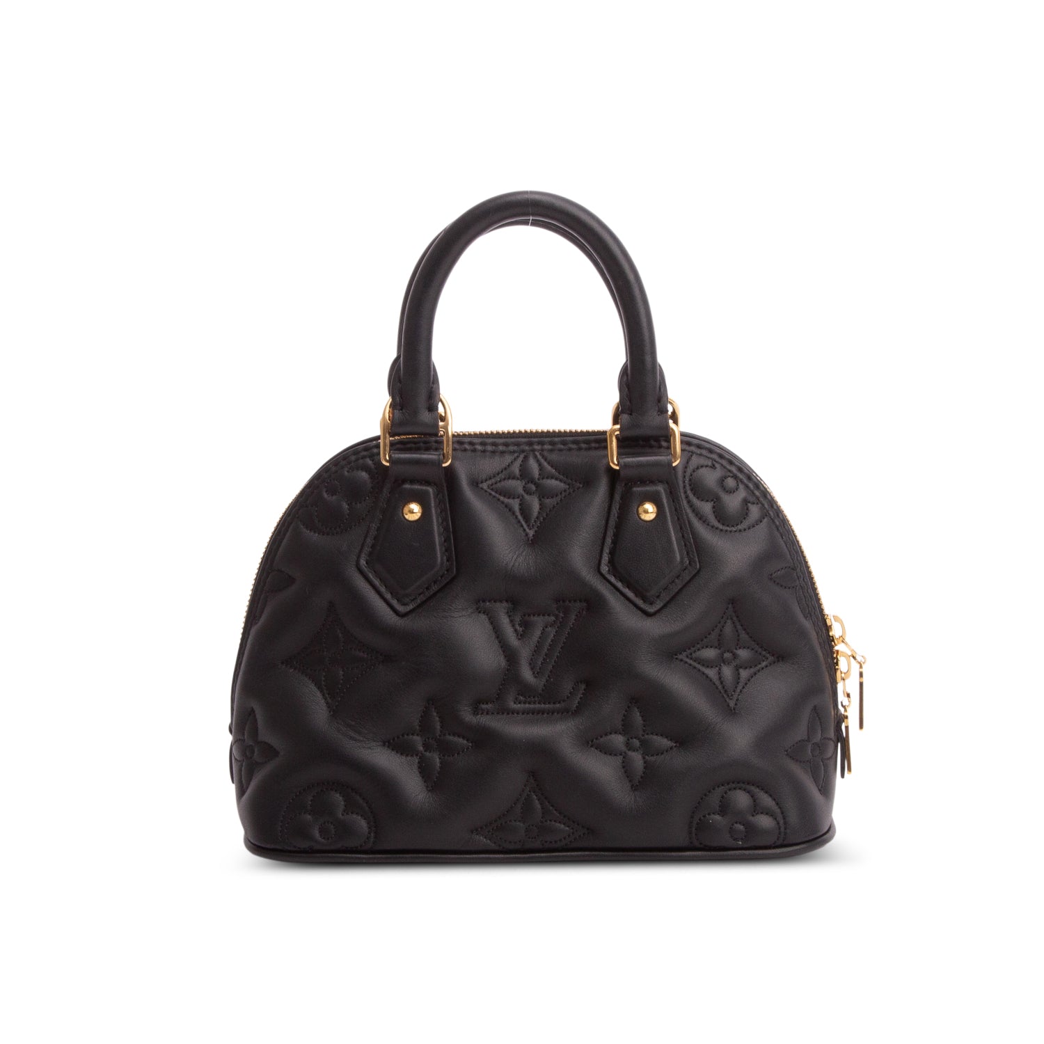 Louis Vuitton Black Calfskin Bubblegram Alma BB w/ Strap