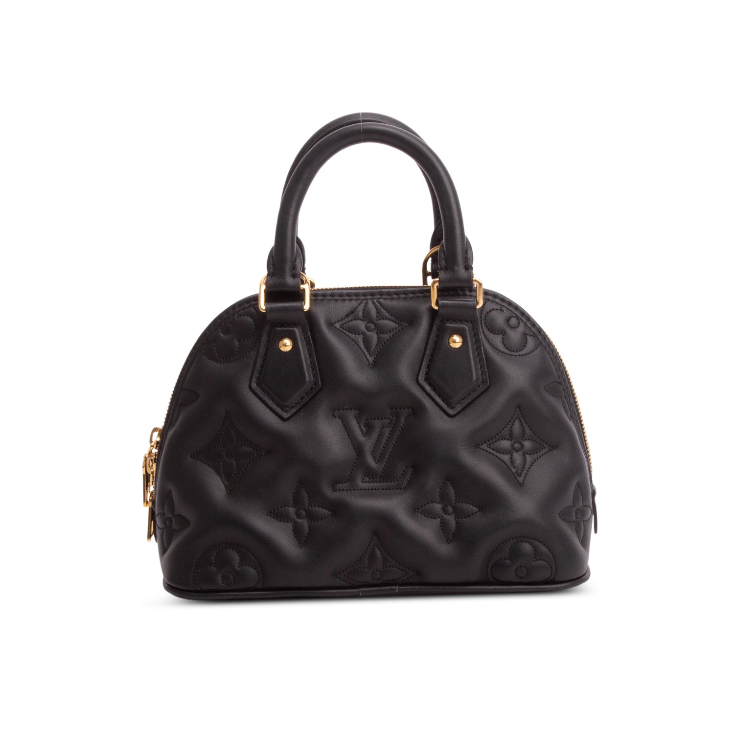 Louis Vuitton Black Calfskin Bubblegram Alma BB w/ Strap