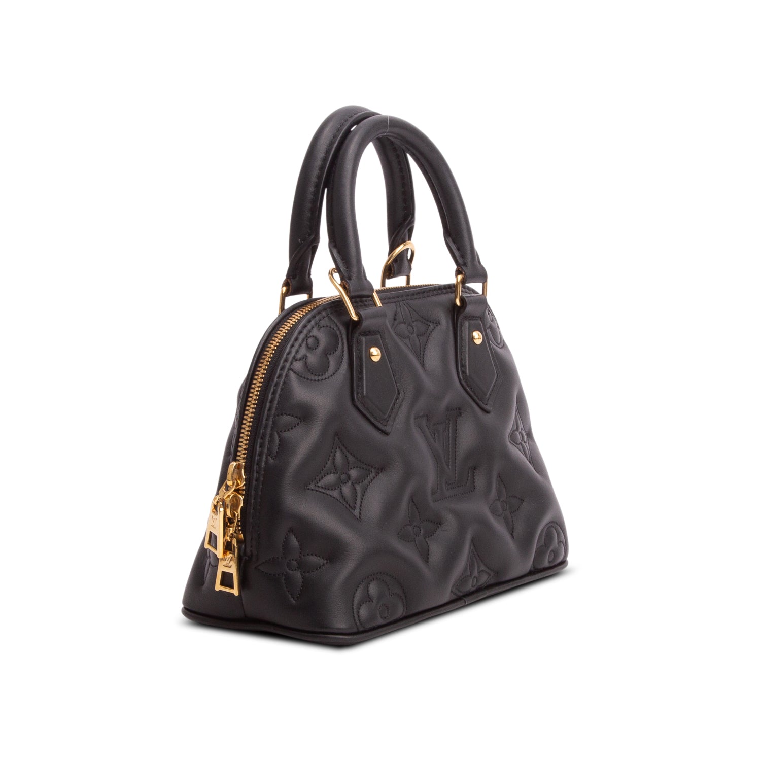 Louis Vuitton Black Calfskin Bubblegram Alma BB w/ Strap