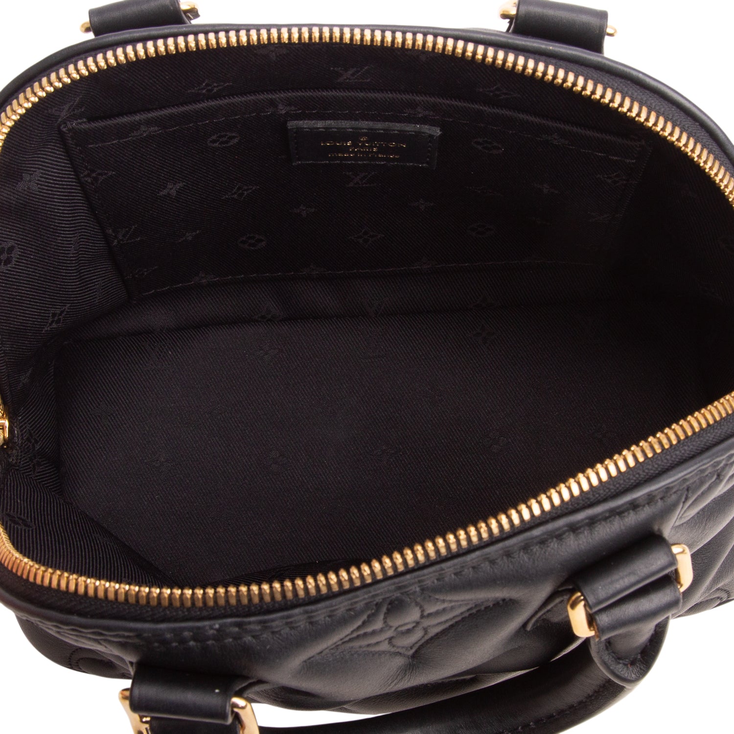 Louis Vuitton Black Calfskin Bubblegram Alma BB w/ Strap