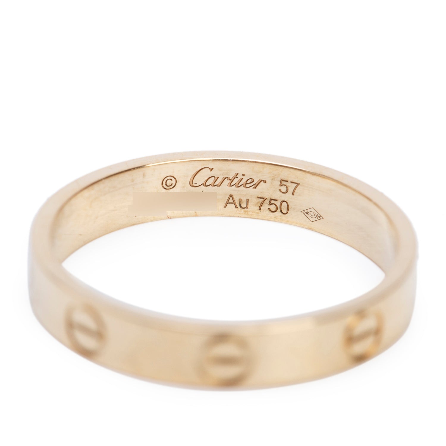Cartier 2020 18k White Gold 3.6 MM Love Wedding Band Ring, Size 56 7.75 w/ Box & Receipt