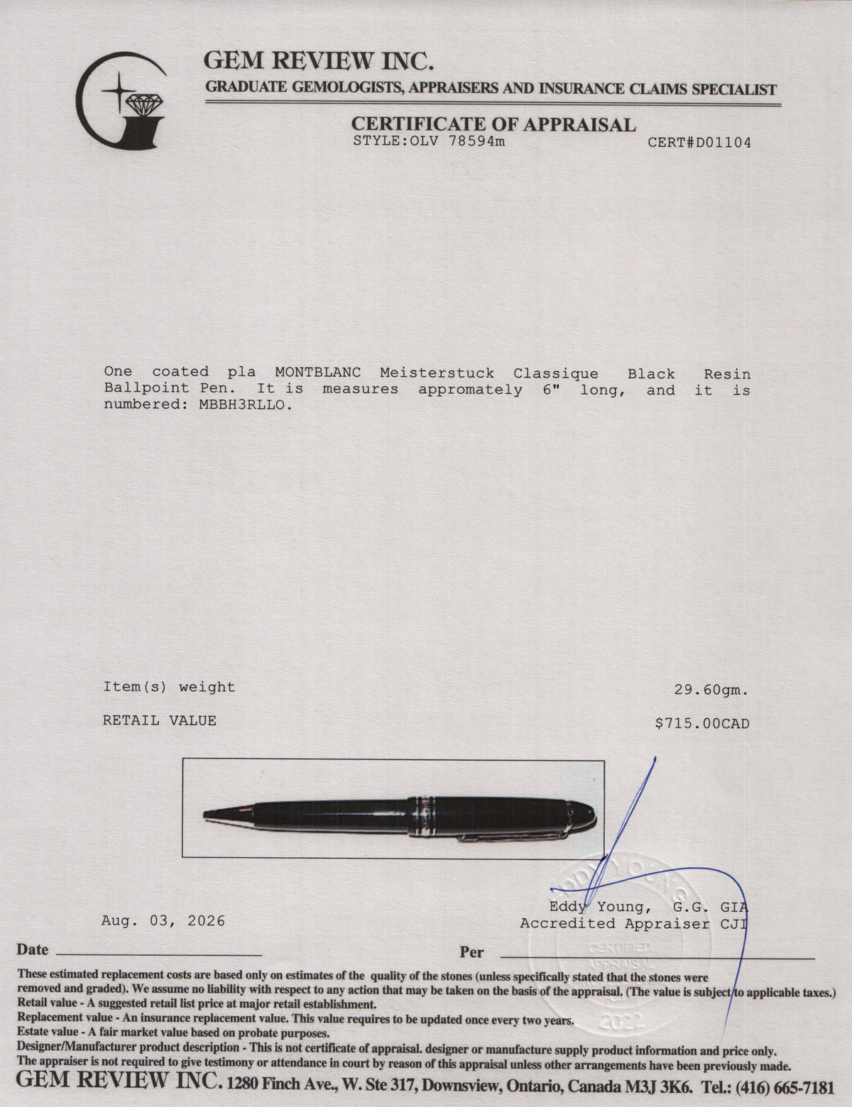 Montblanc Platinum Coated Meisterstuck Classique Black Resin Ballpoint Pen