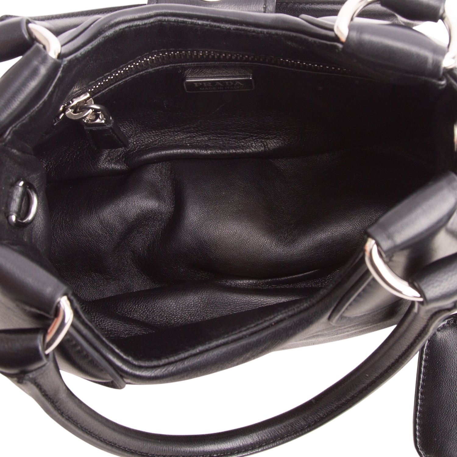 Prada Black Nappa Soft Padded Re-Edition 2002 Moon Bag w/ Strap