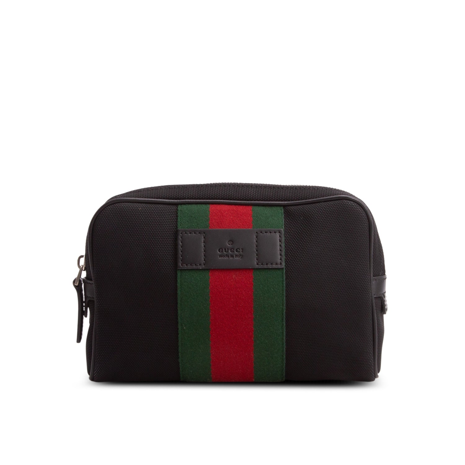 Gucci Black Canvas Web Slim Belt Bag