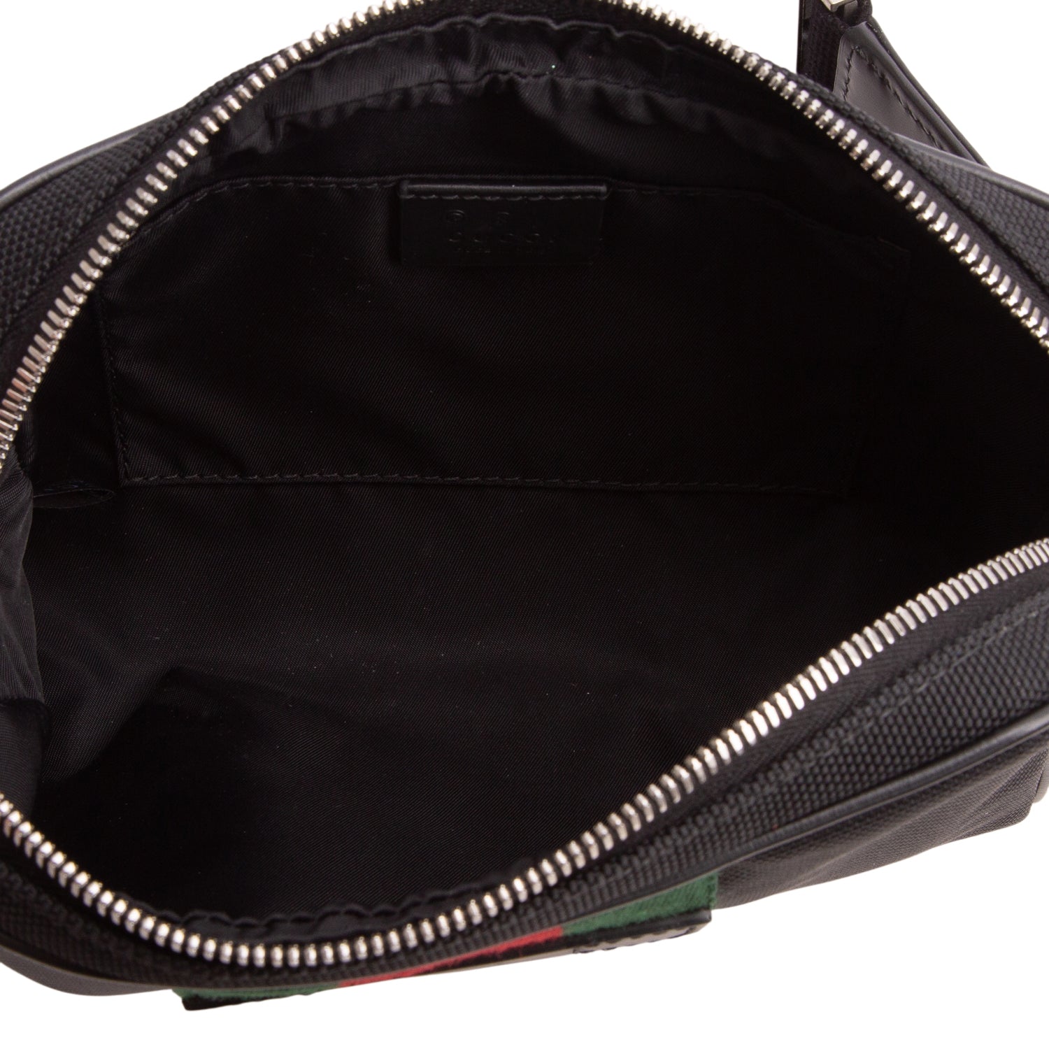 Gucci Black Canvas Web Slim Belt Bag
