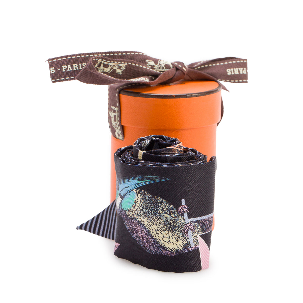 Hermes Multicolor 'Grand Theatre' Silk Twilly w/ Box