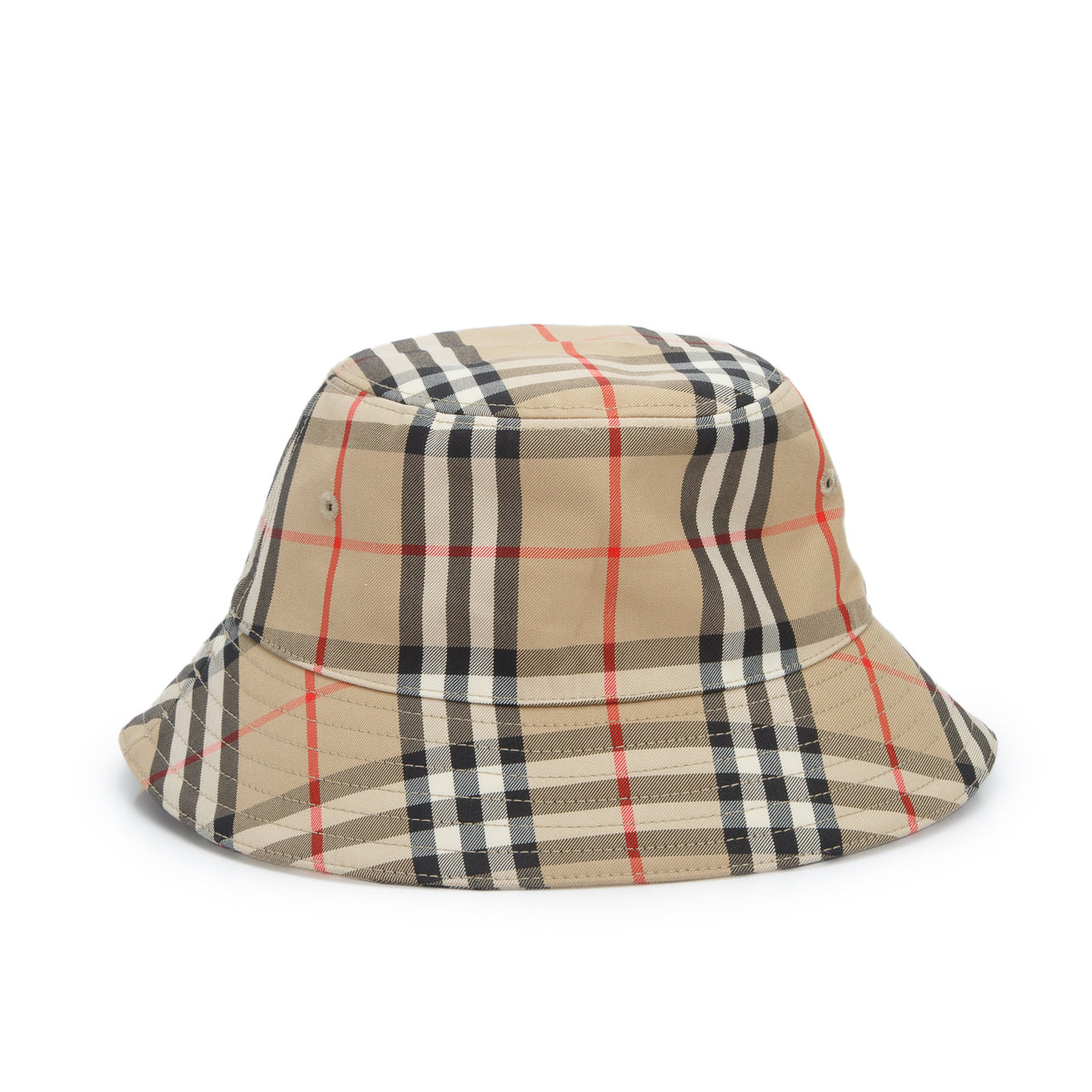 Burberry Beige Technical Cotton Vintage Check Bucket Hat, Kids Size 8Y-12Y