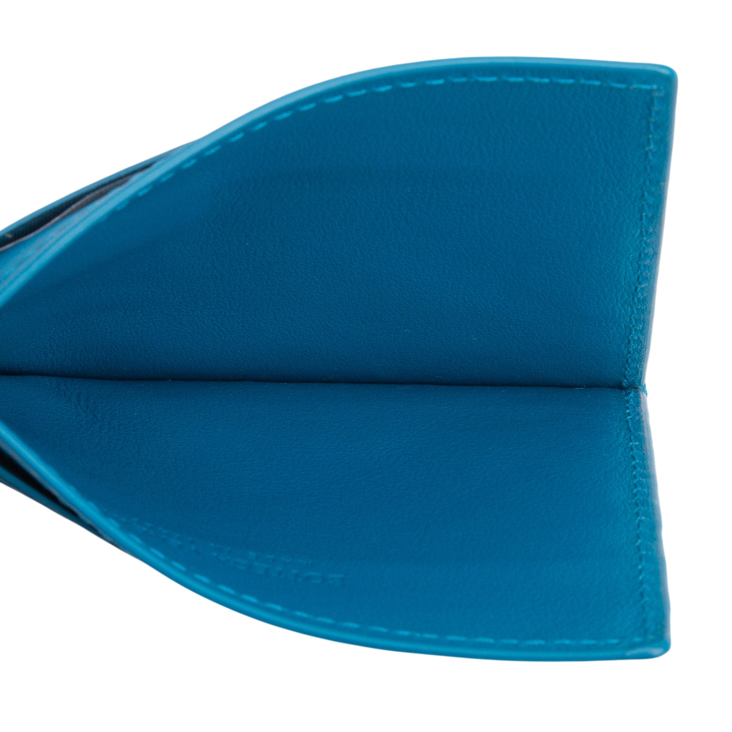 Bottega Venetta Blue Intreciatto Nappa Leather Credit Card Case