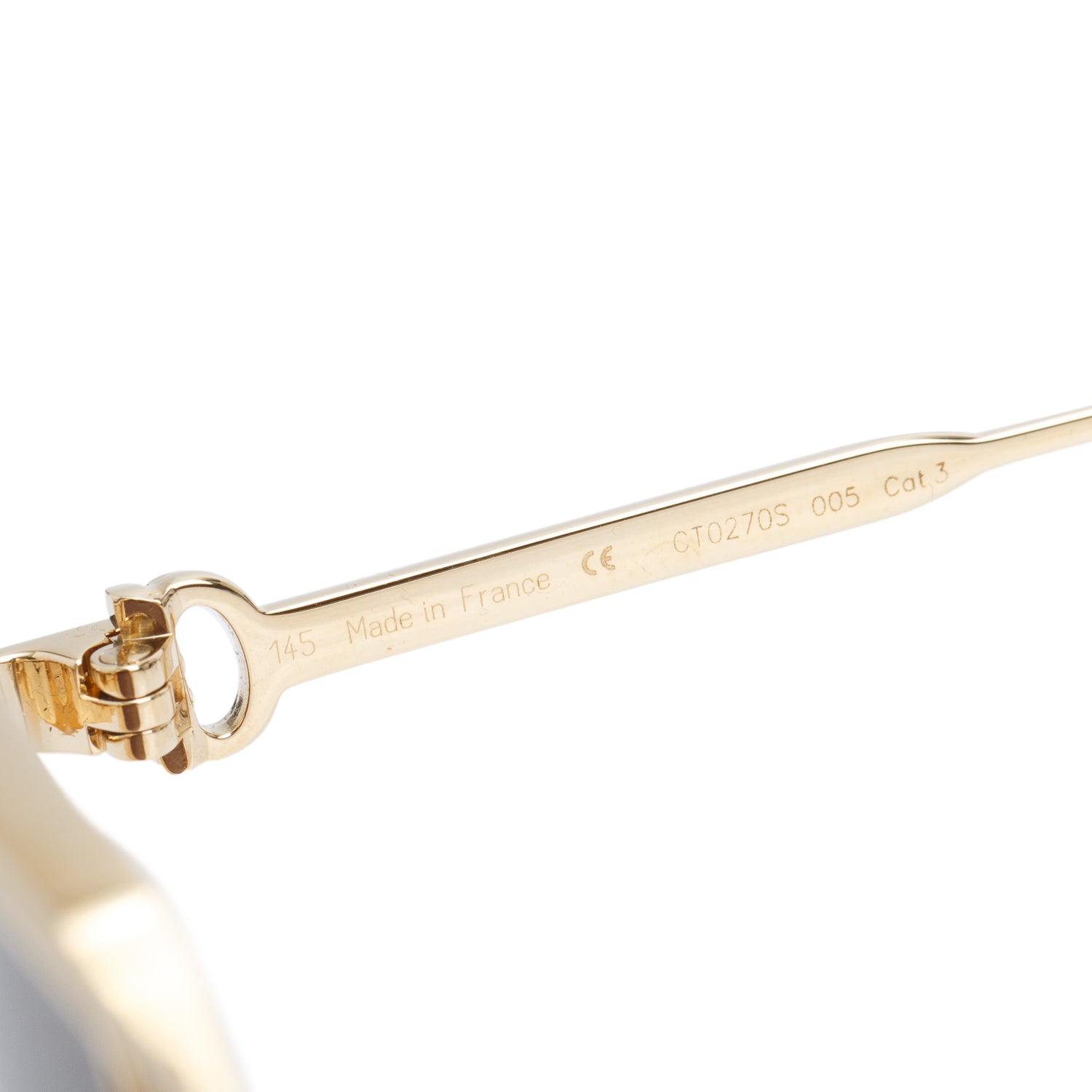Cartier CT0270S Gold-Tone Metal Premiere de Cartier Aviator Sunglasses w/ Case