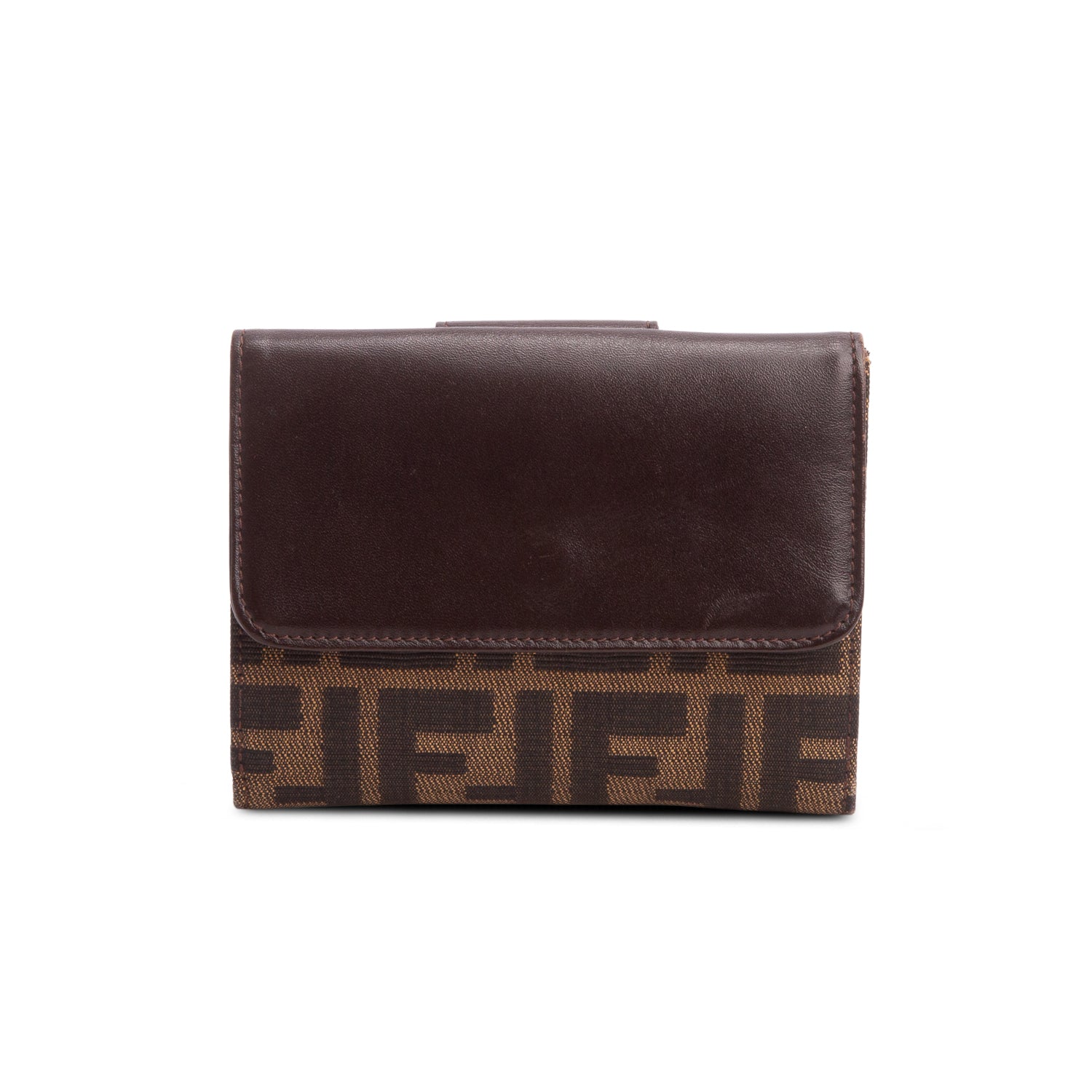 Fendi Brown FF Zucca Compact Wallet