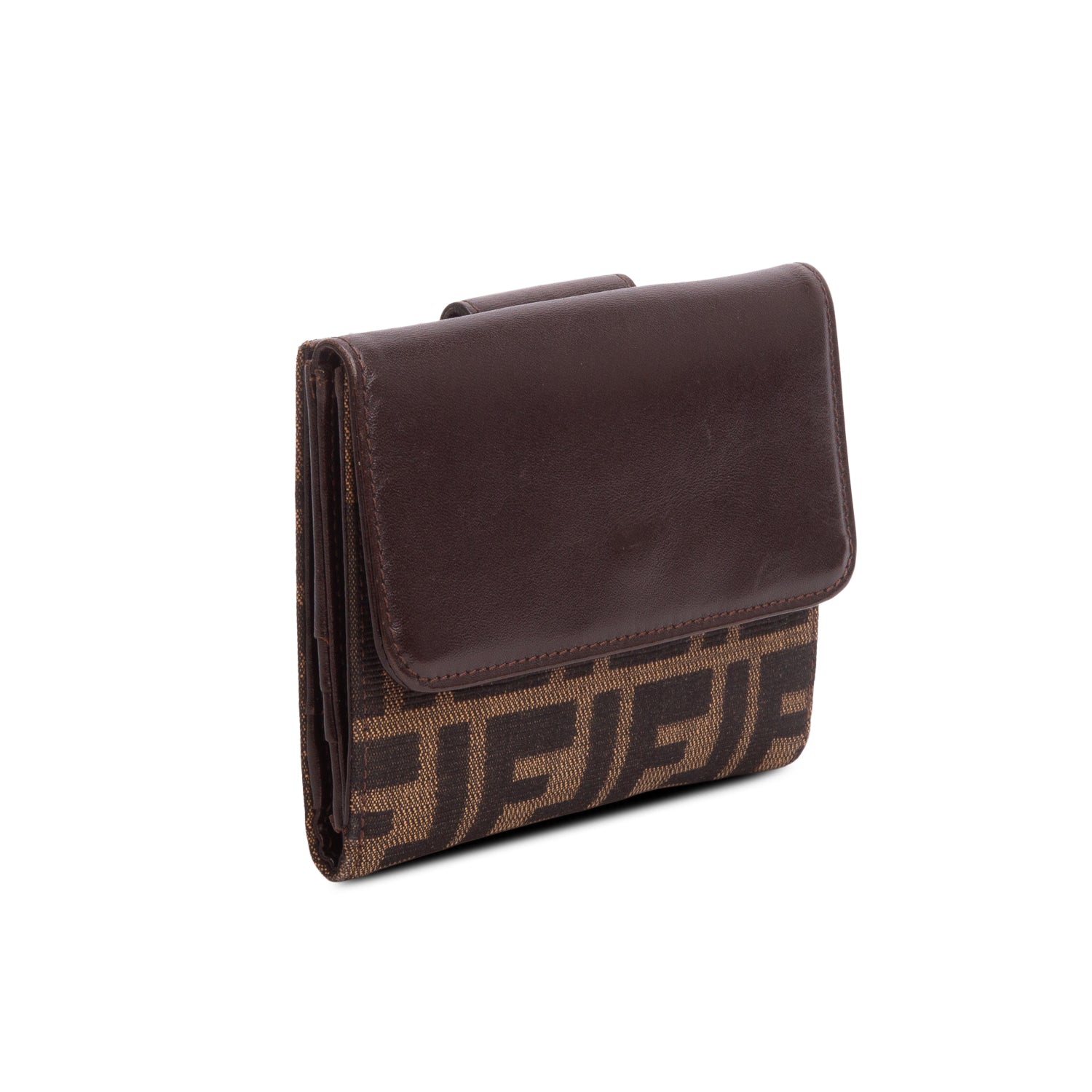 Fendi Brown FF Zucca Compact Wallet