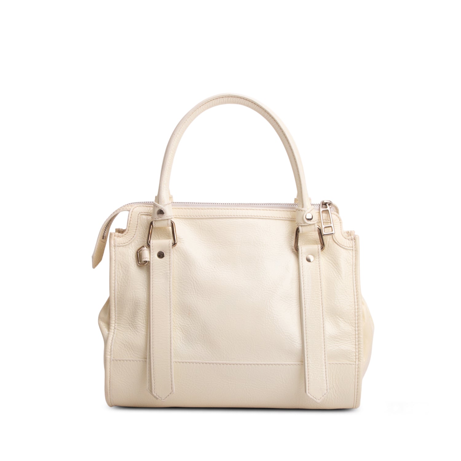 Burberry Cream Patent Leather Tote w/ Strap & Authenticity Card
