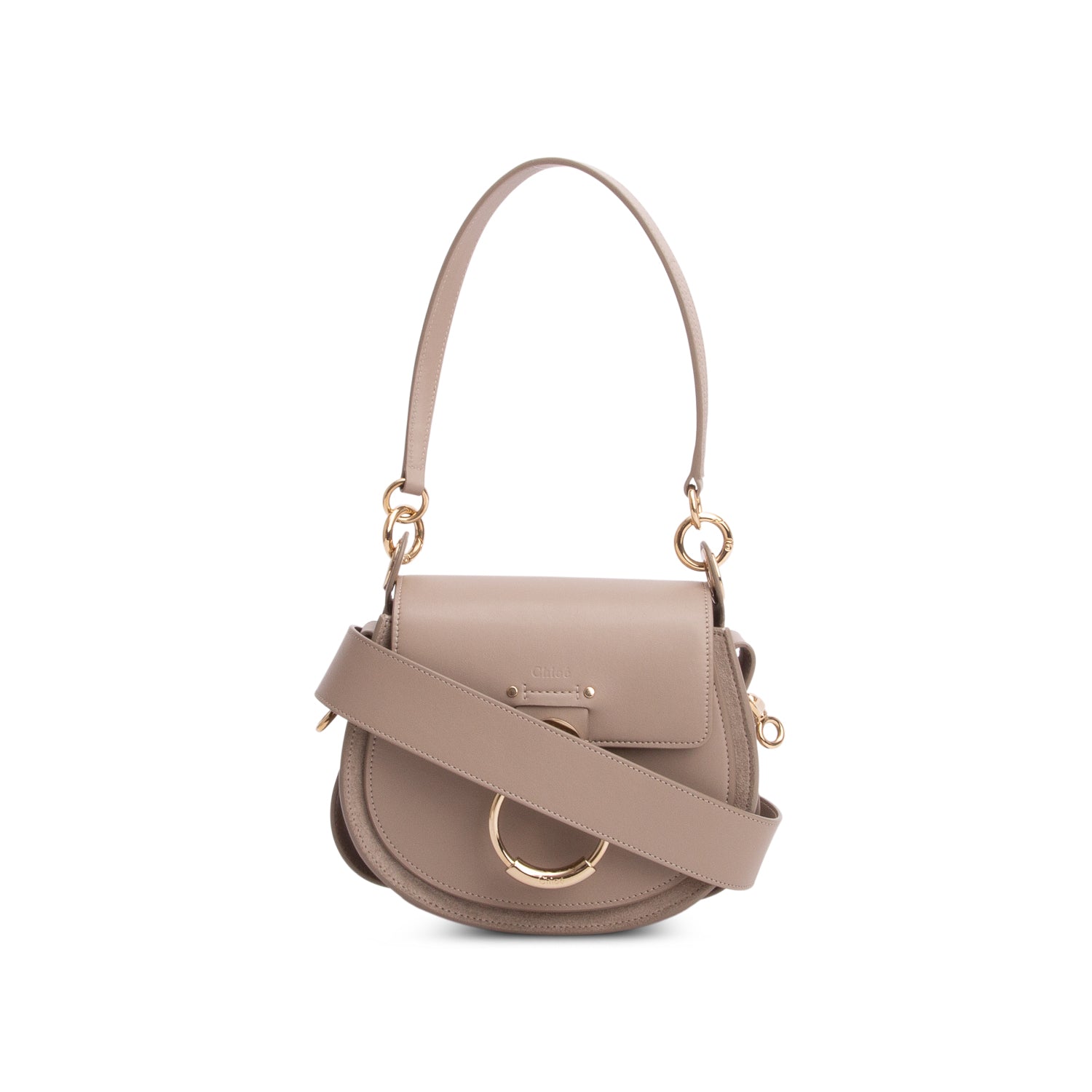 Chloe 2022 Taupe Calfskin Small Tess Bag w/ Straps