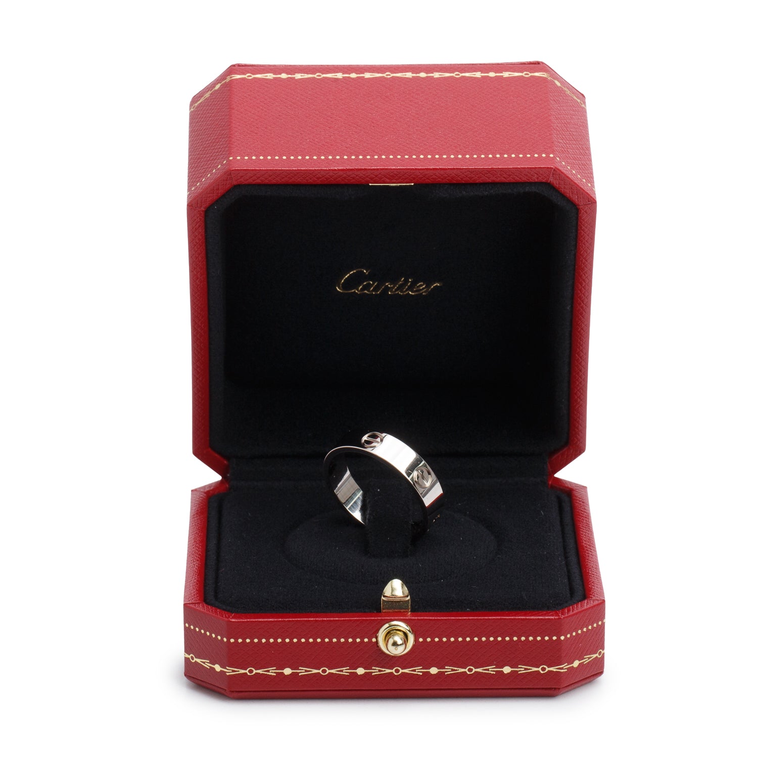 Cartier 18k White Gold 5.5 MM Love Ring, Classic Model, Size 64 10.75 w/ Box