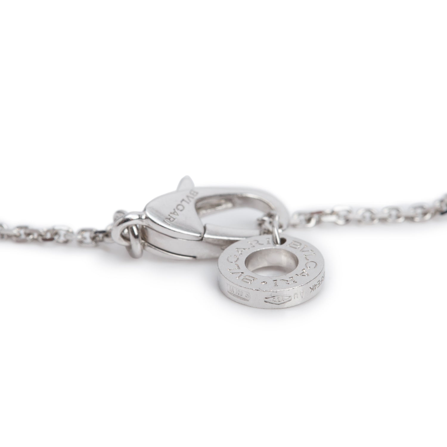 BVLGARI 18k White Gold Pave Diamond Divas' Dream Pendant Necklace w/ Pouch & Receipt