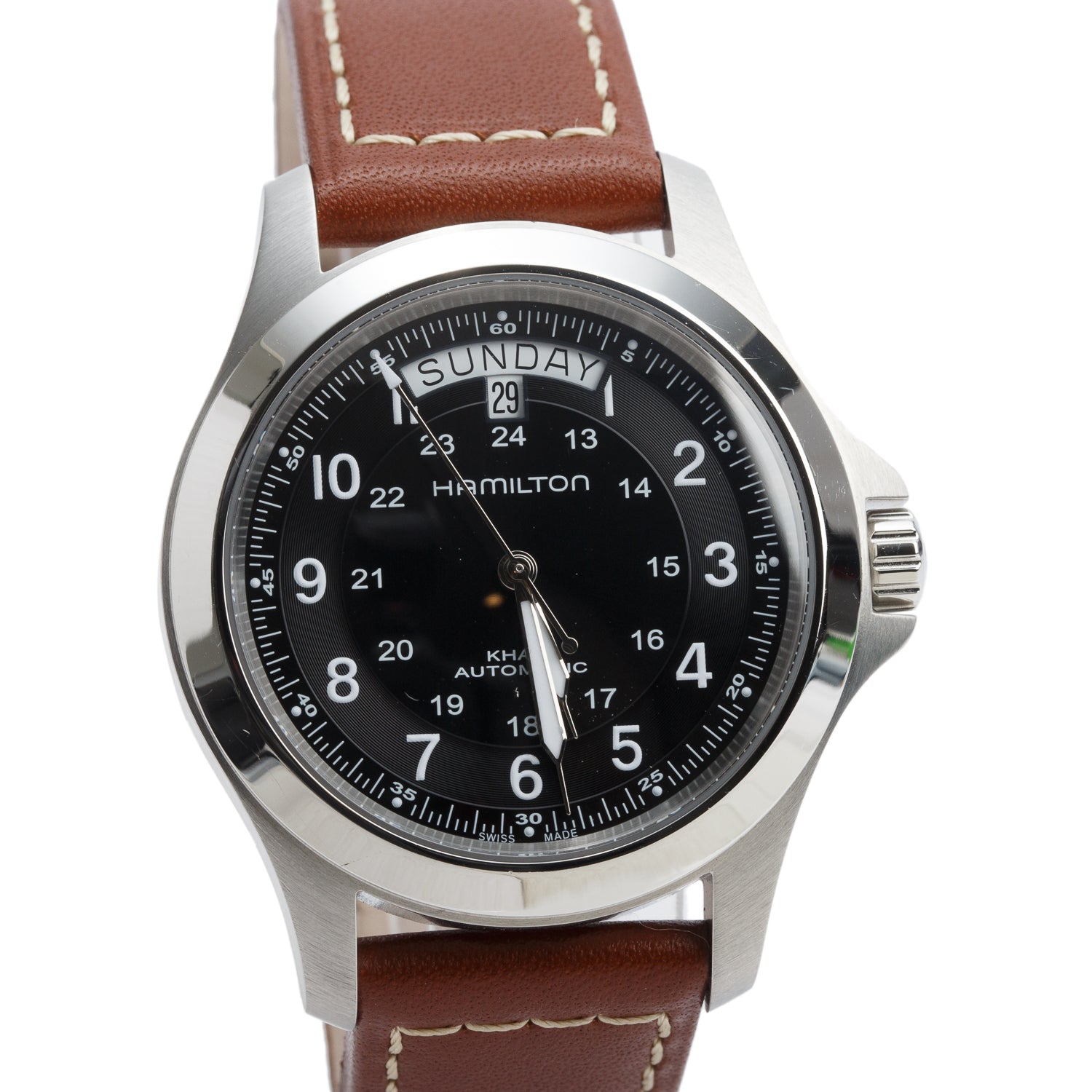 Hamilton Stainless Steel Khaki Field King 40 MM Automatic Watch Black Dial H644550
