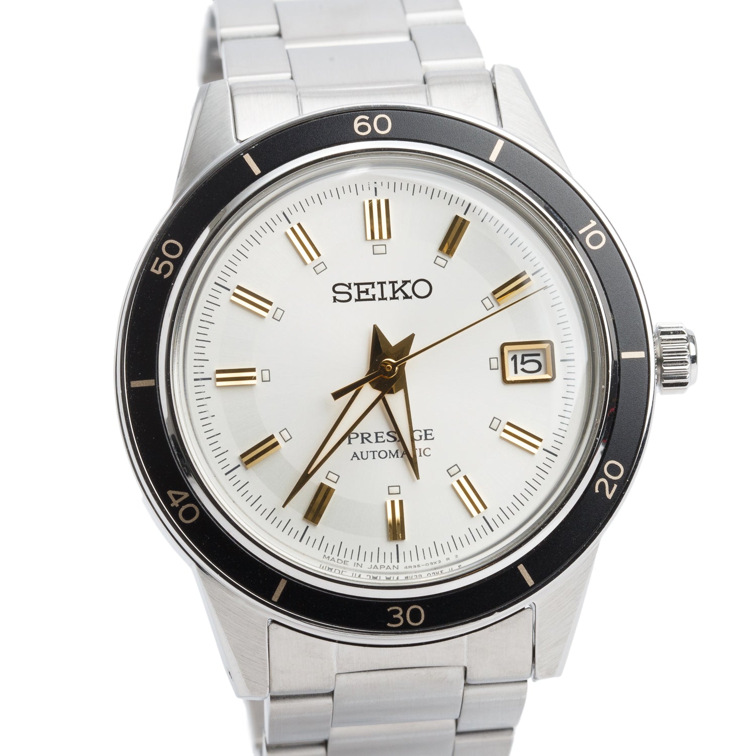 Seiko Stainless Steel Presage 40 MM Automatic Watch White Dial SRPG03 w/ Box & Papers